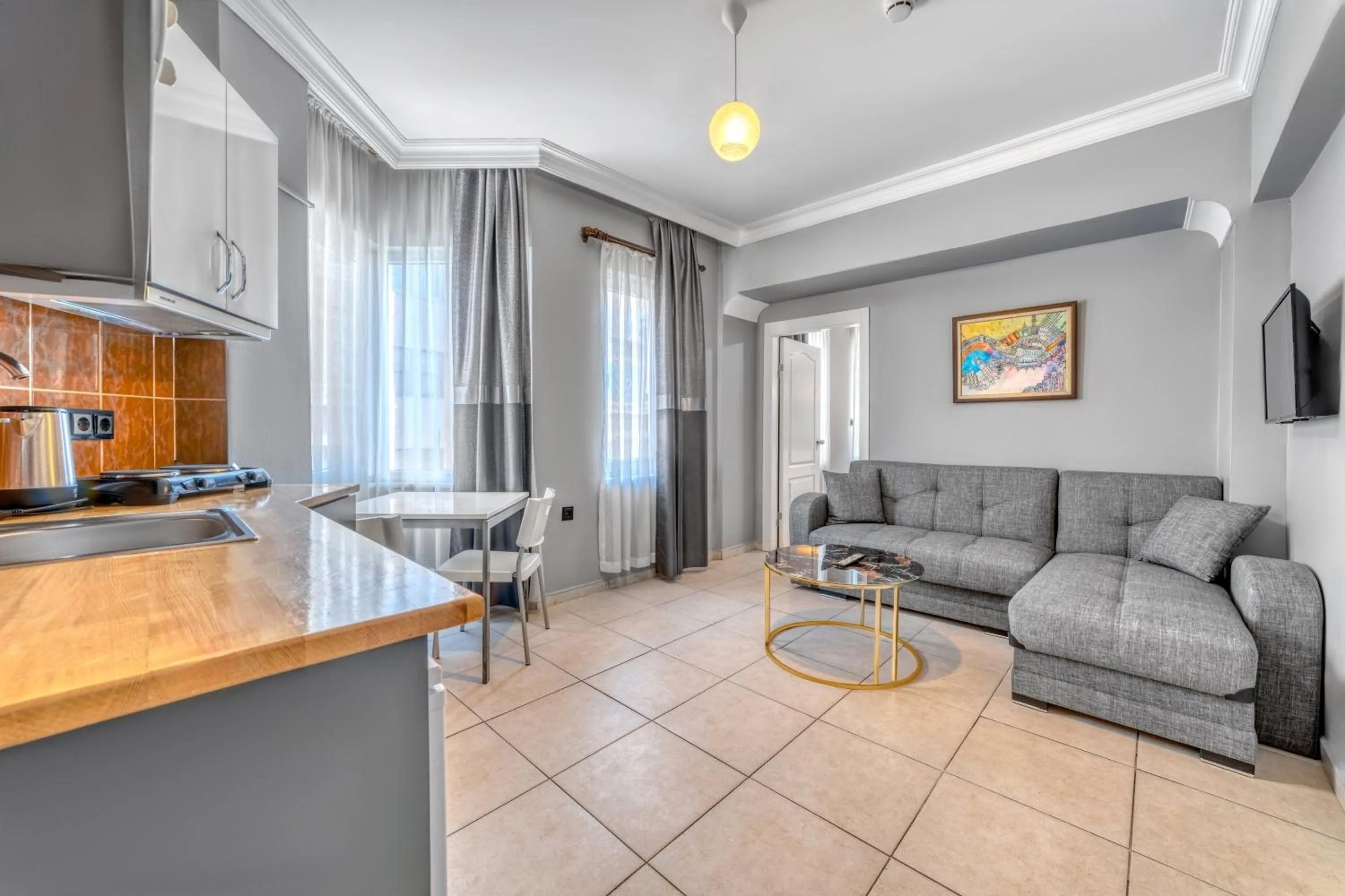 Seating area in Kleopatra ICARIA Apart Hotel