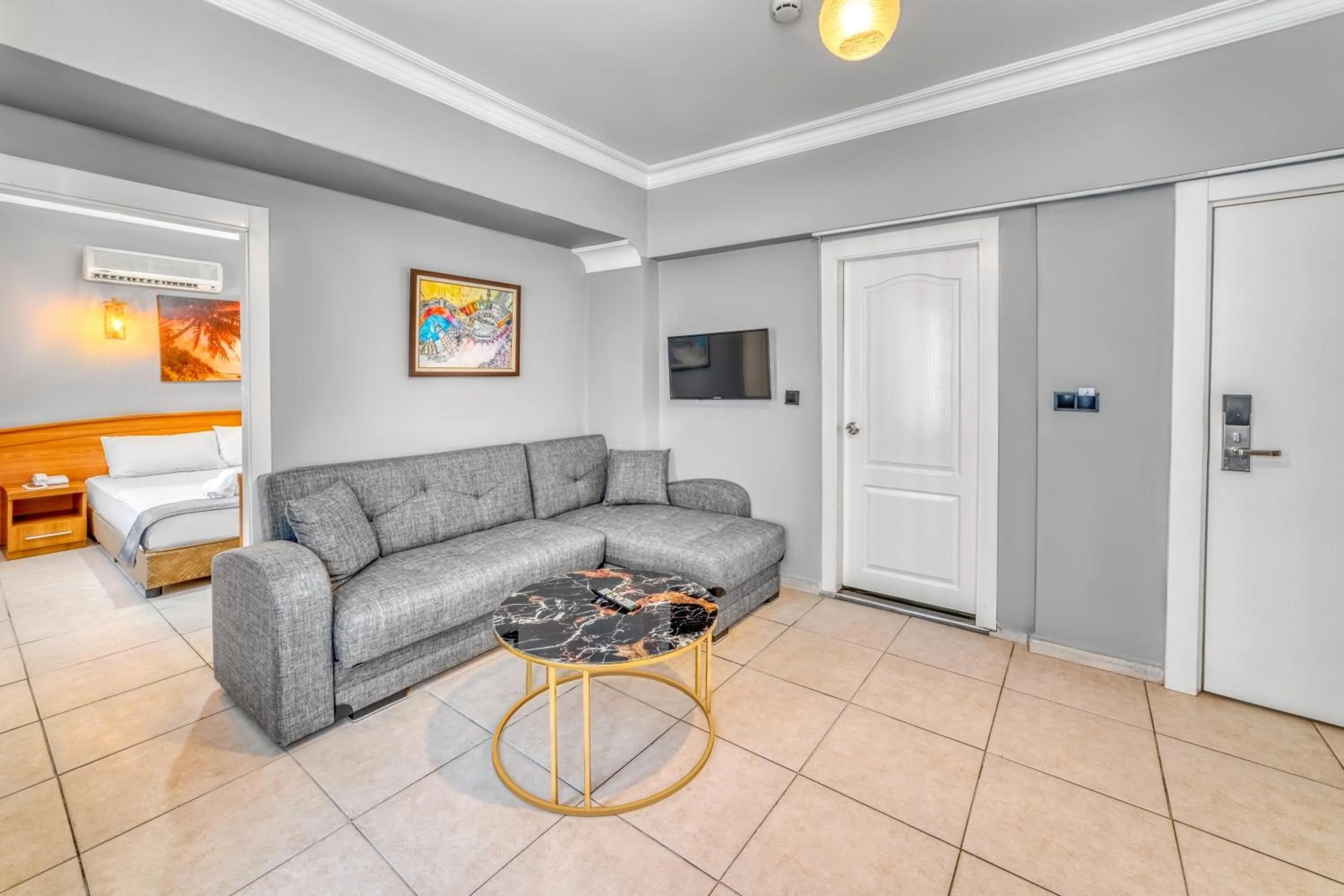 Seating area in Kleopatra ICARIA Apart Hotel