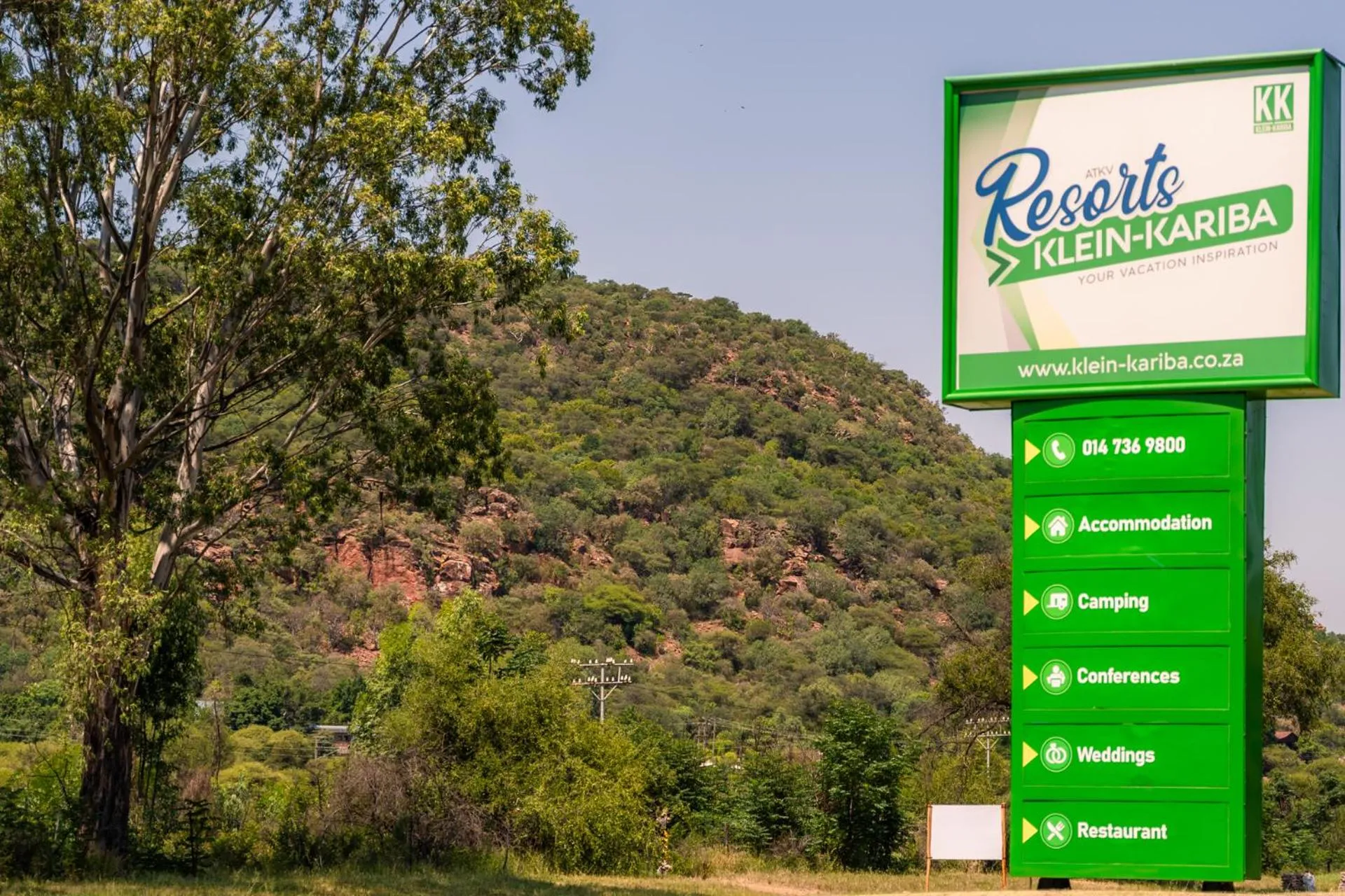 Facade/entrance in ATKV Klein-Kariba