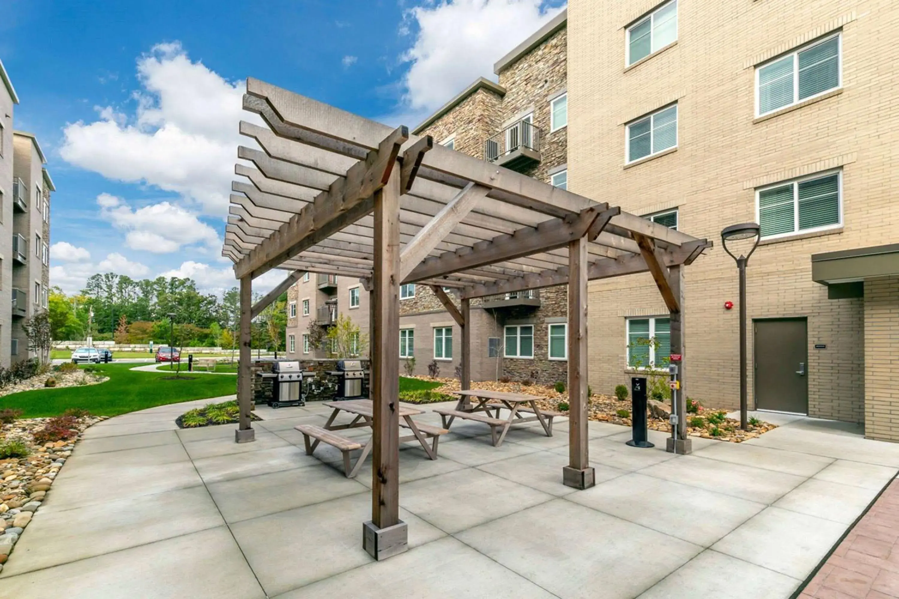 Inner courtyard view in WaterWalk Extended Stay Raleigh Durham Research Triangle Inner courtyard view in WaterWalk Extended Stay Raleigh Durham Research Triangle