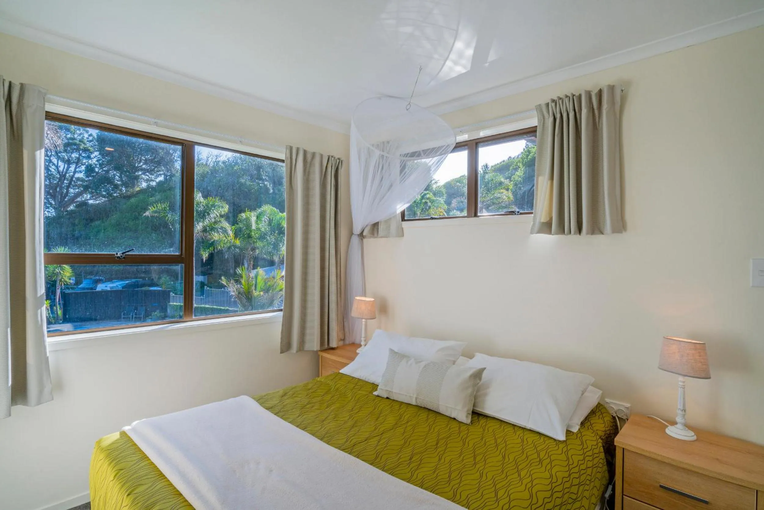 Bed in Anglers Lodge