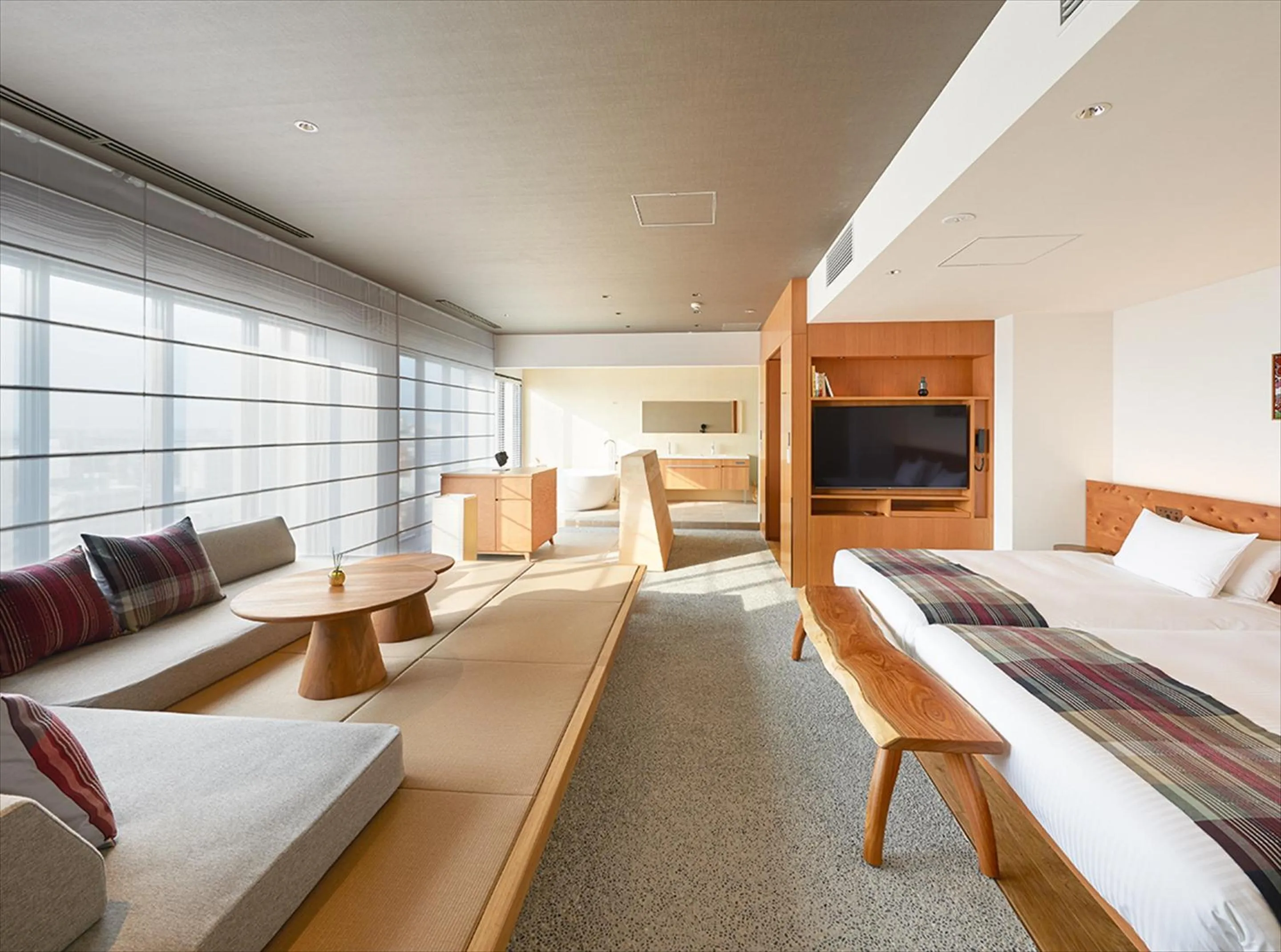 Living room, Bed in HOTEL STRATA NAHA