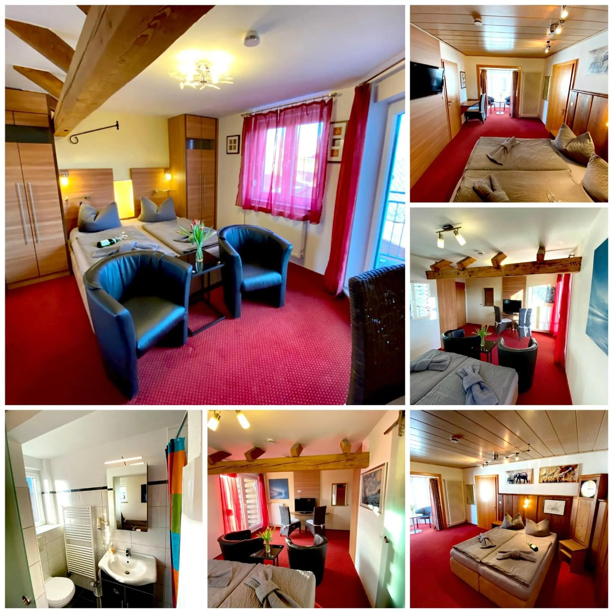 Photo of the whole room, Bed in BnB Fliegerhaeusle Hagnau 24h Self Check In