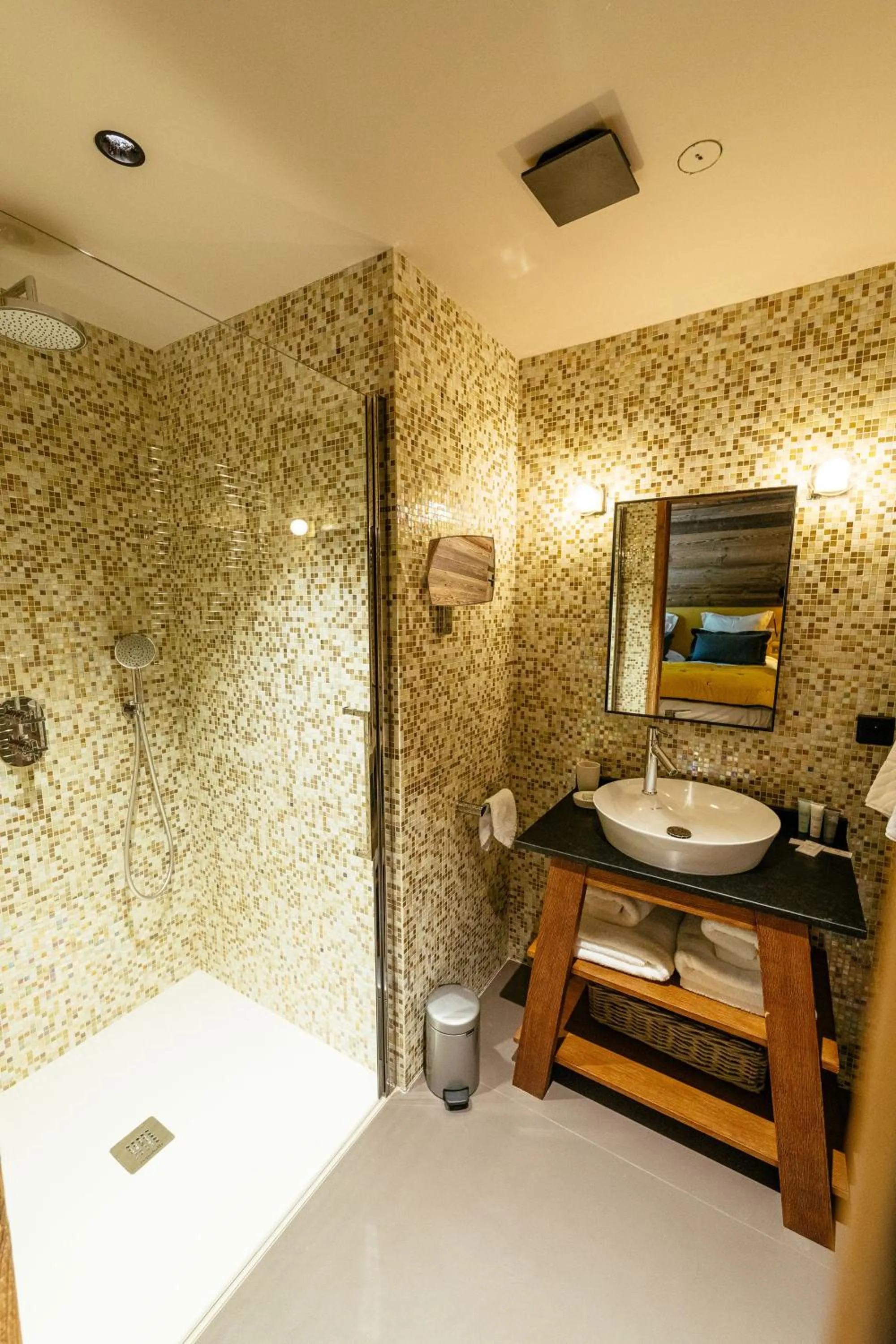 Shower, Bed in Hotel Le V de Vaujany