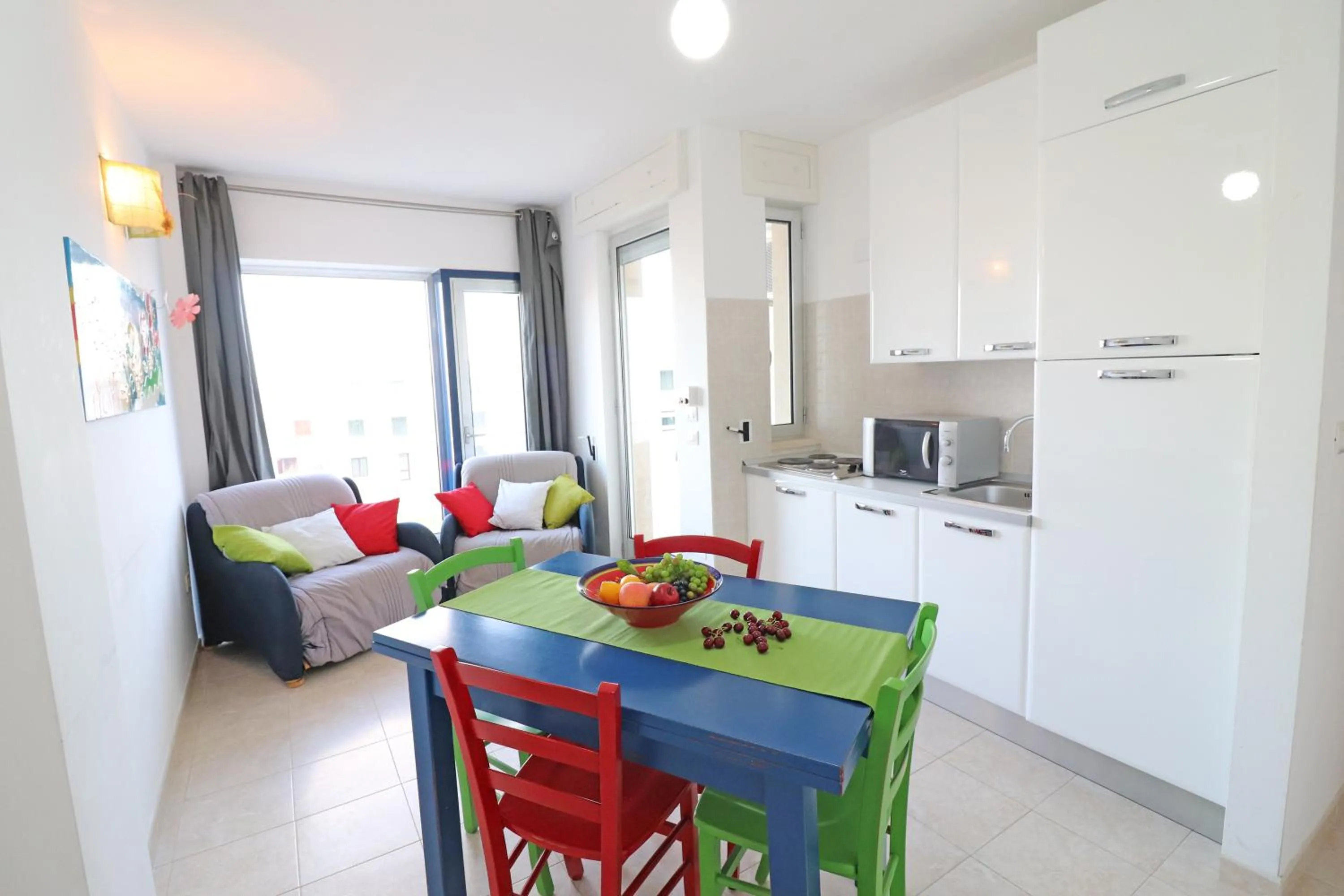 kitchen, Dining Area in Holiday home angel in Otranto, apartment with 4 beds, with sea view.