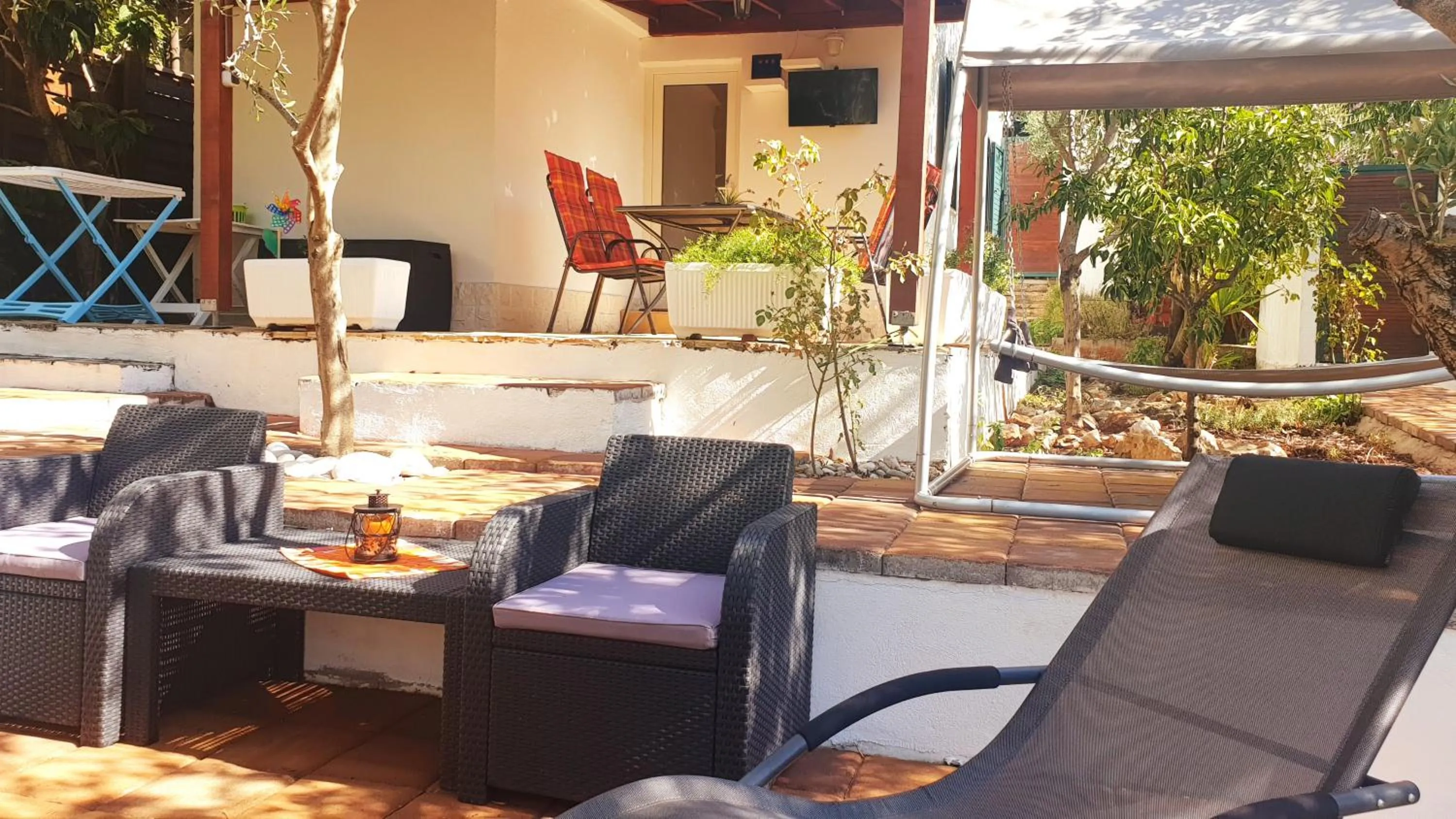 furniture, Restaurant/Places to Eat in House with big walled oliva garden