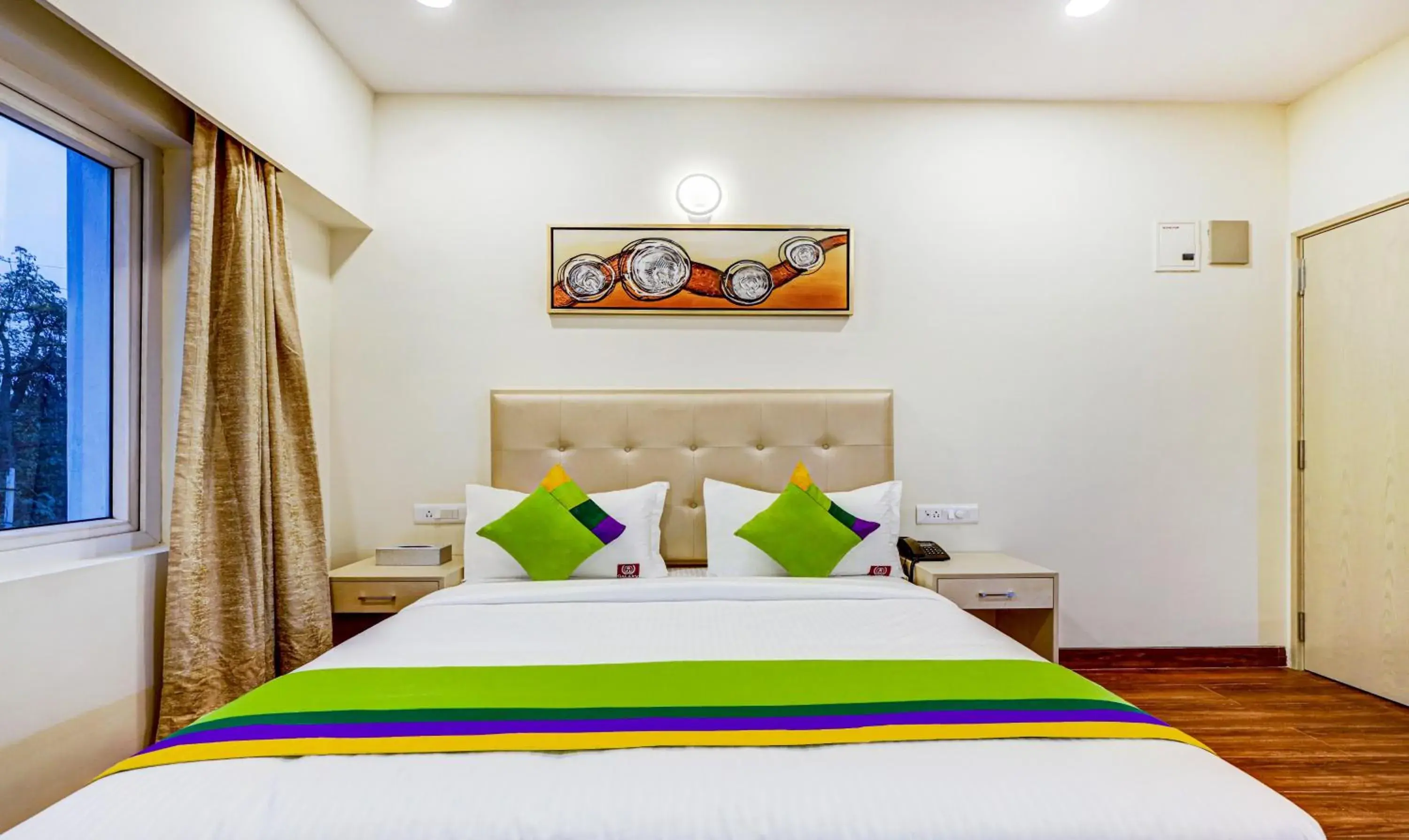 Bedroom, Bed in Treebo Galaxy Suites Mathikere Bedroom, Bed in Treebo Galaxy Suites Mathikere