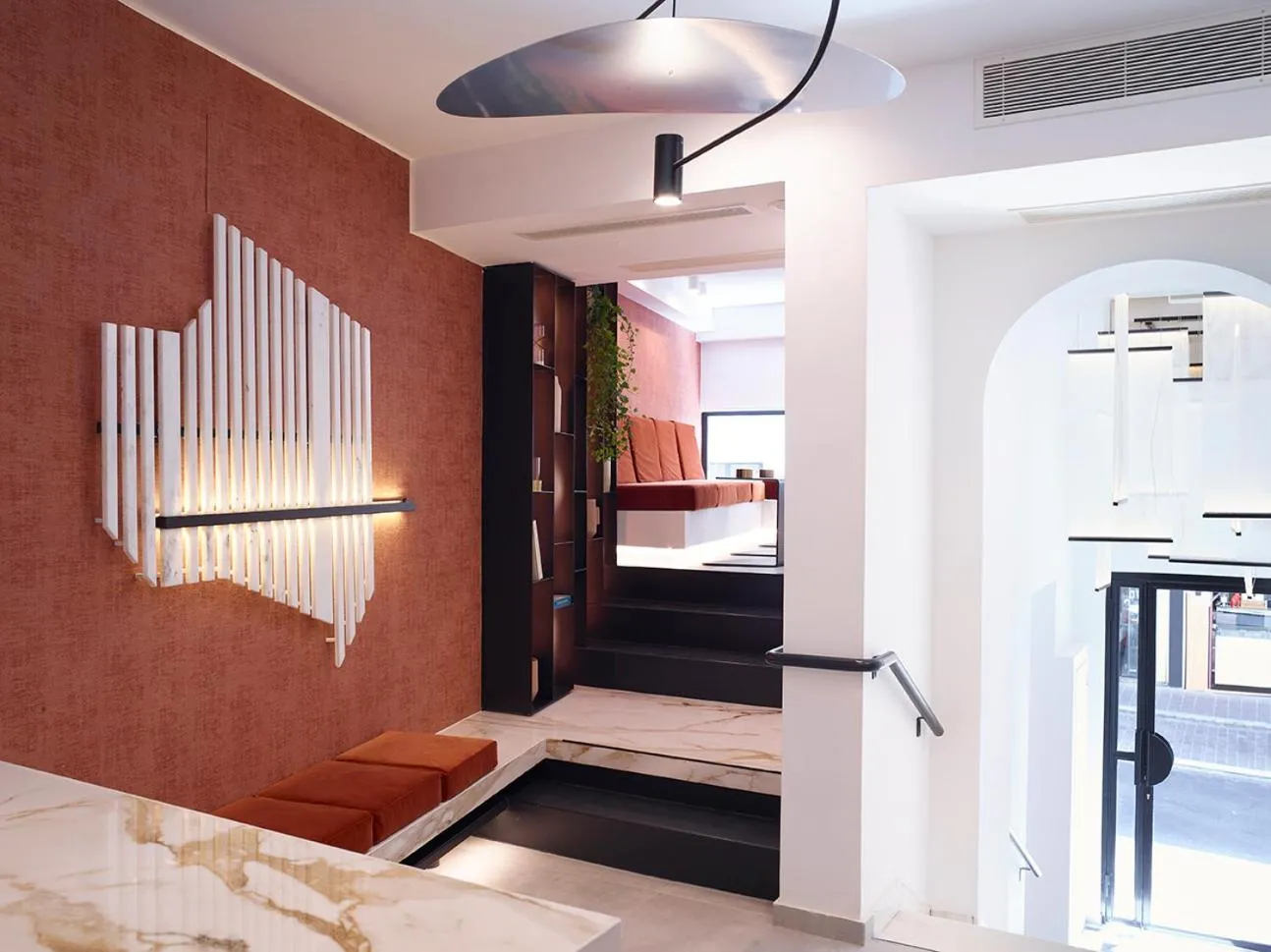 Lobby or reception, Bed in The Marblous Athens