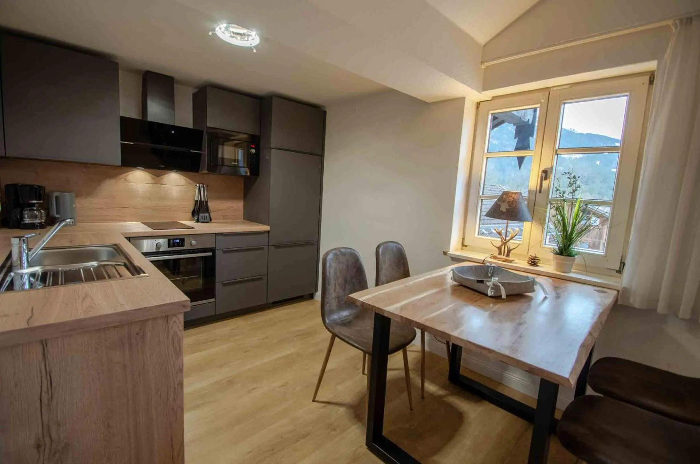 Kitchen or kitchenette in Hotel Ferienhaus Fux