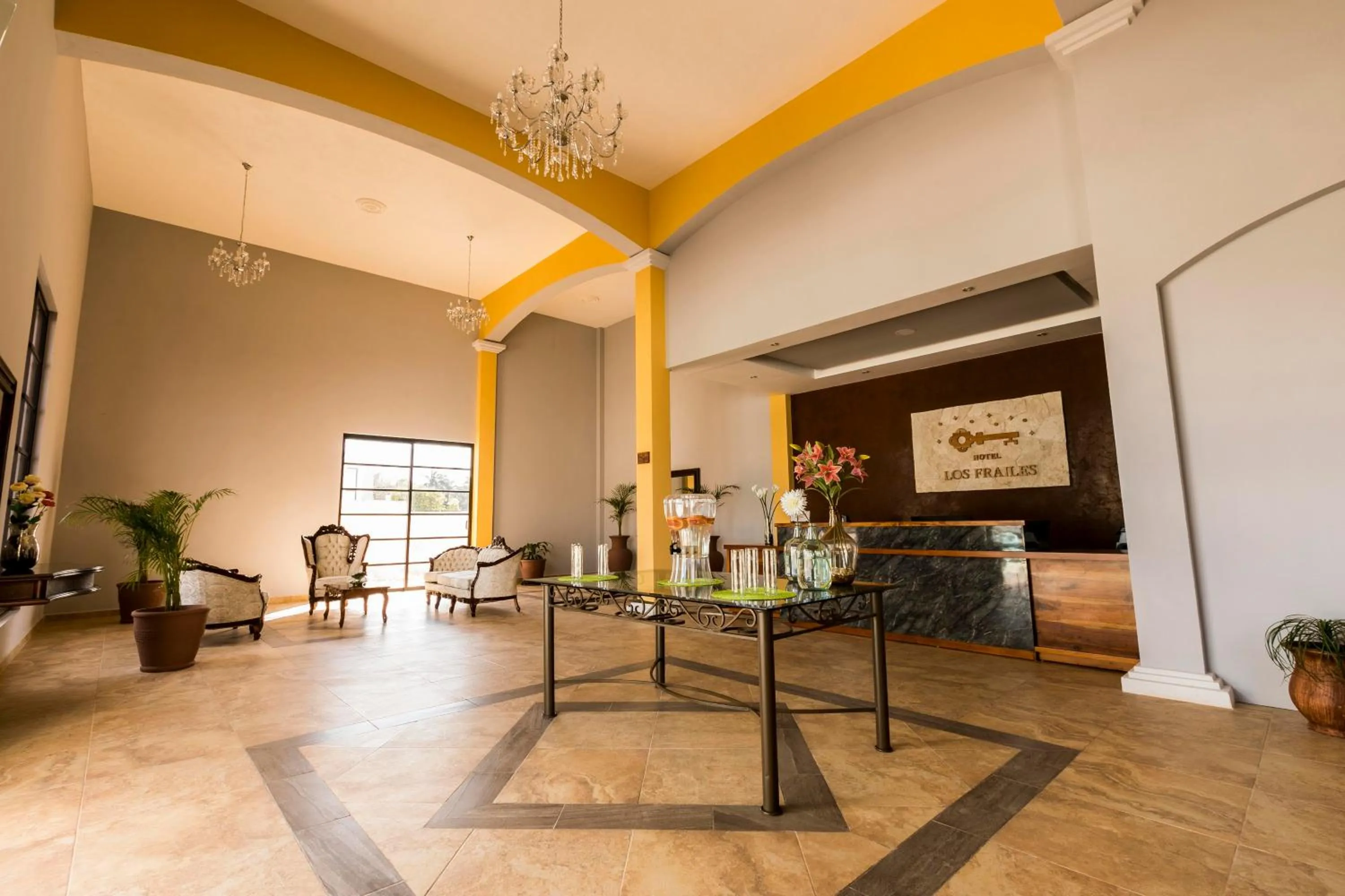 Living room in Hotel Los Frailes, Valladolid, Yucatán