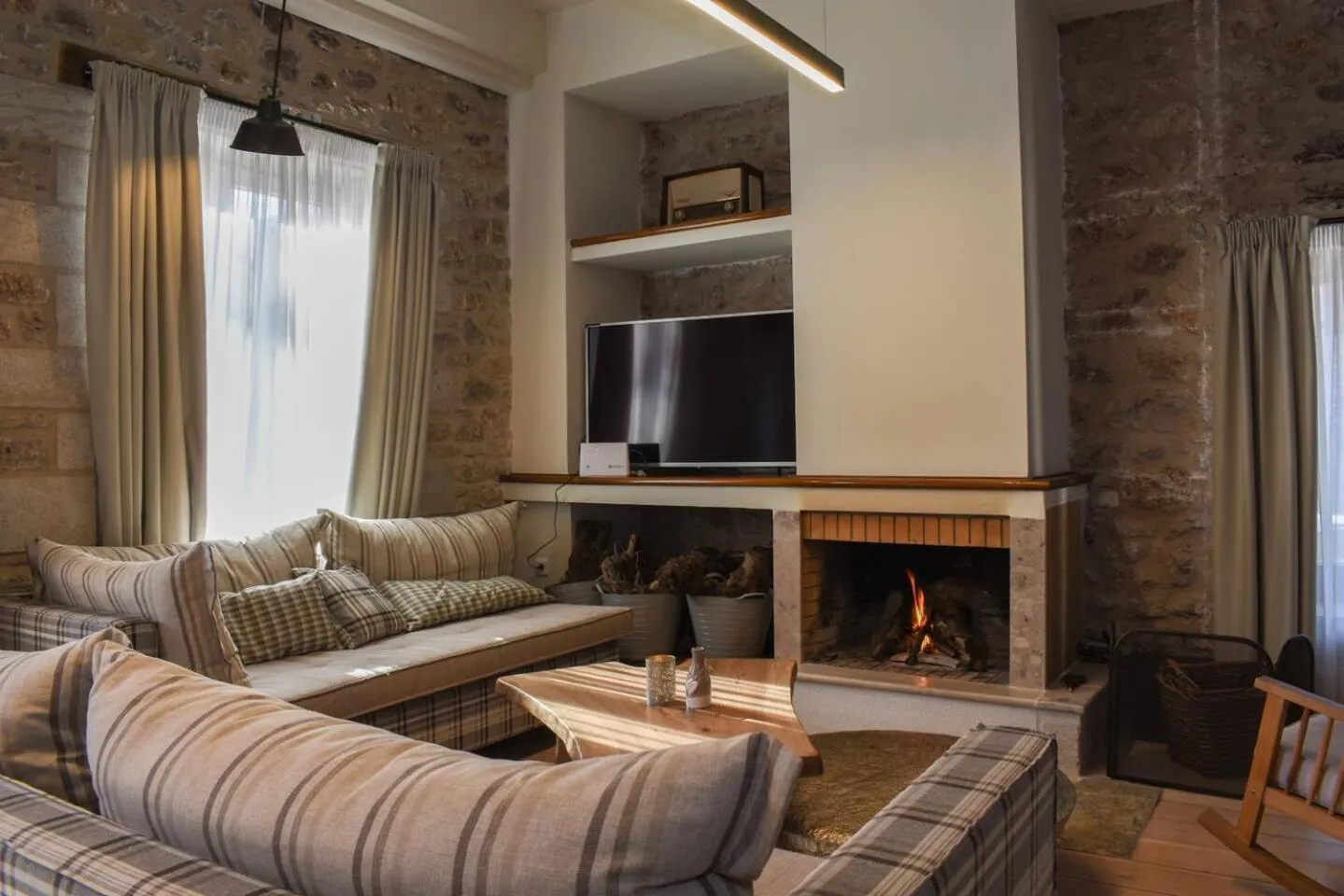 Seating area in Secluded Mountain Refuge - Theonimfi Paradise Gem