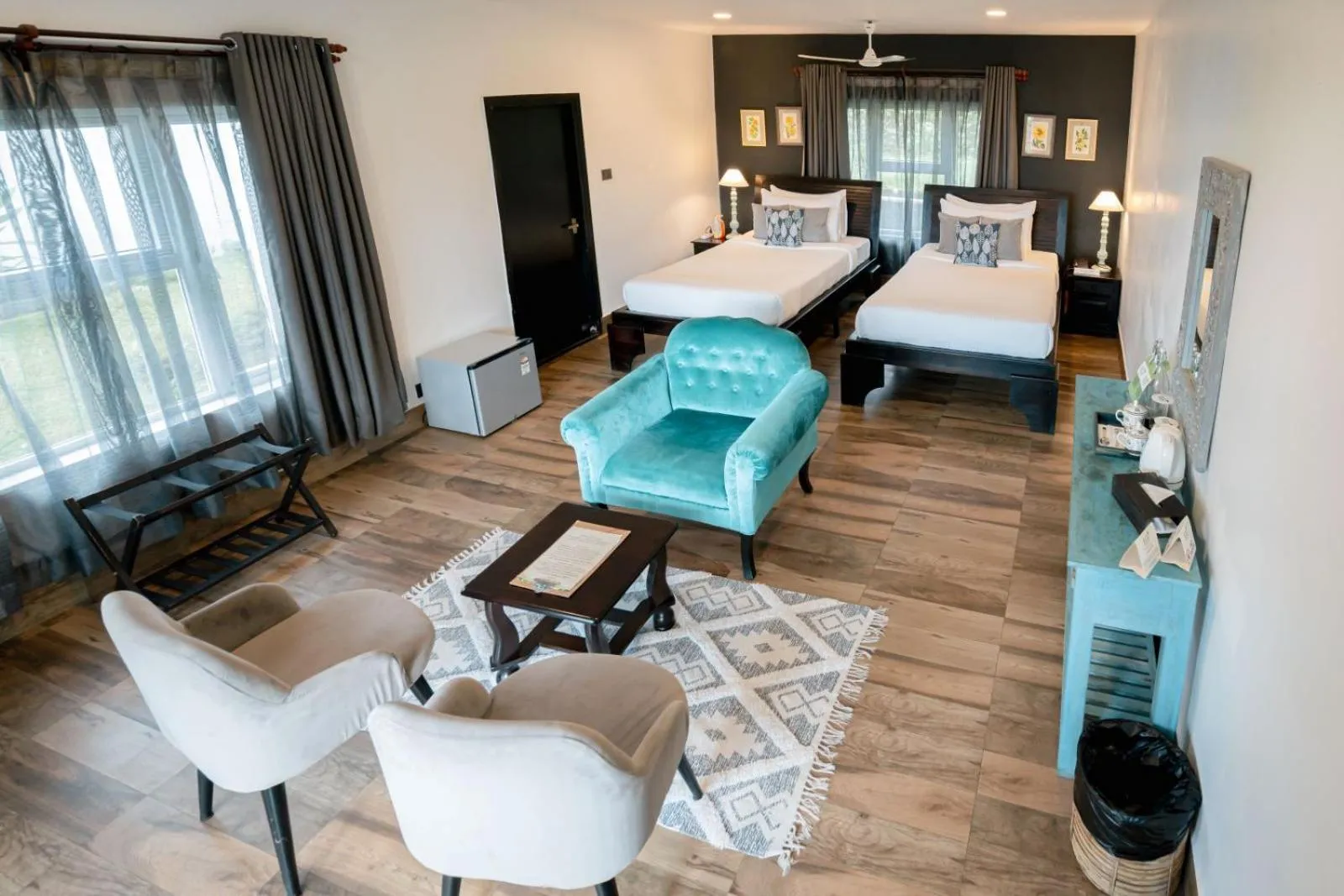 Bed in The Temi Bungalow South Sikkim