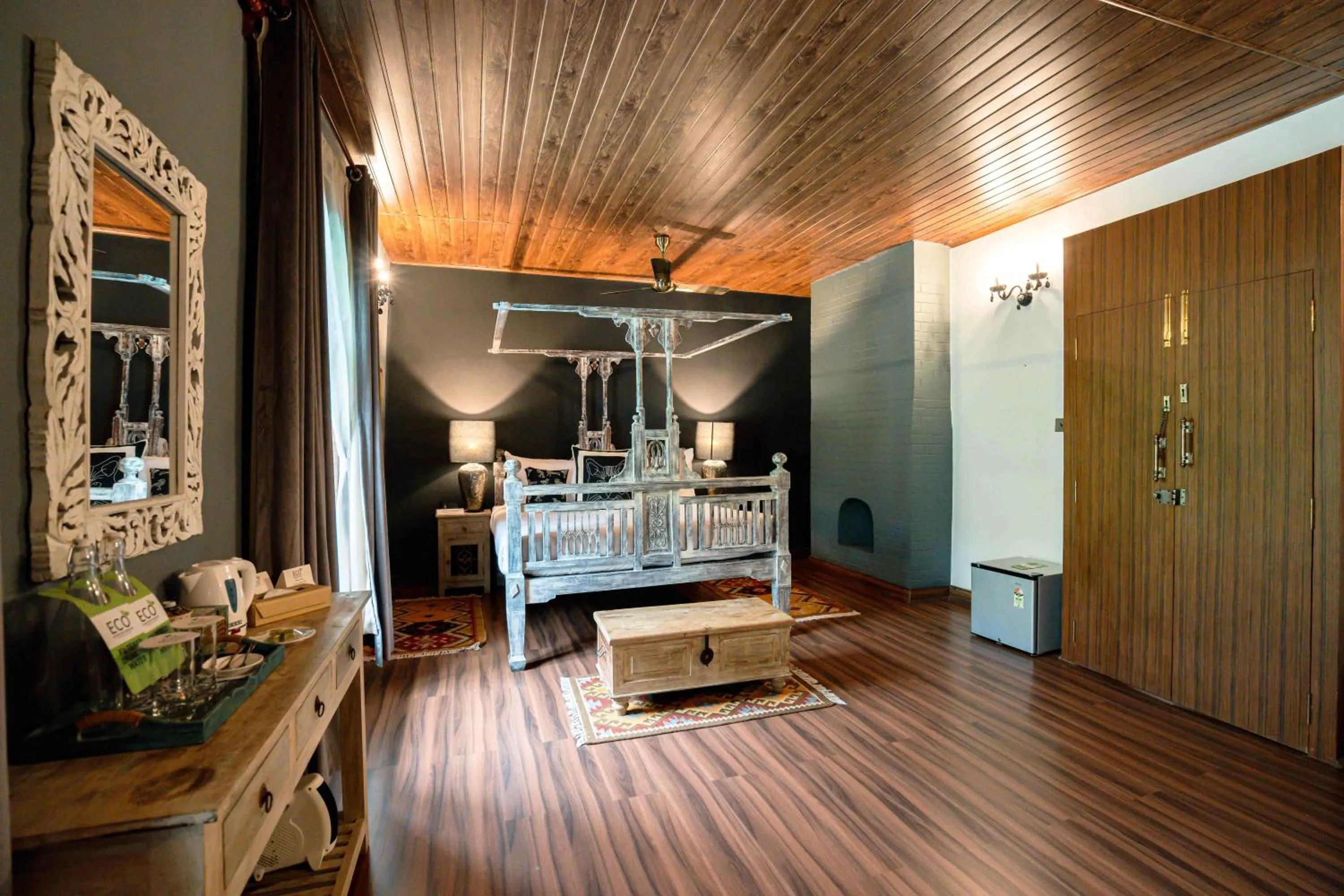 Bed in The Temi Bungalow South Sikkim