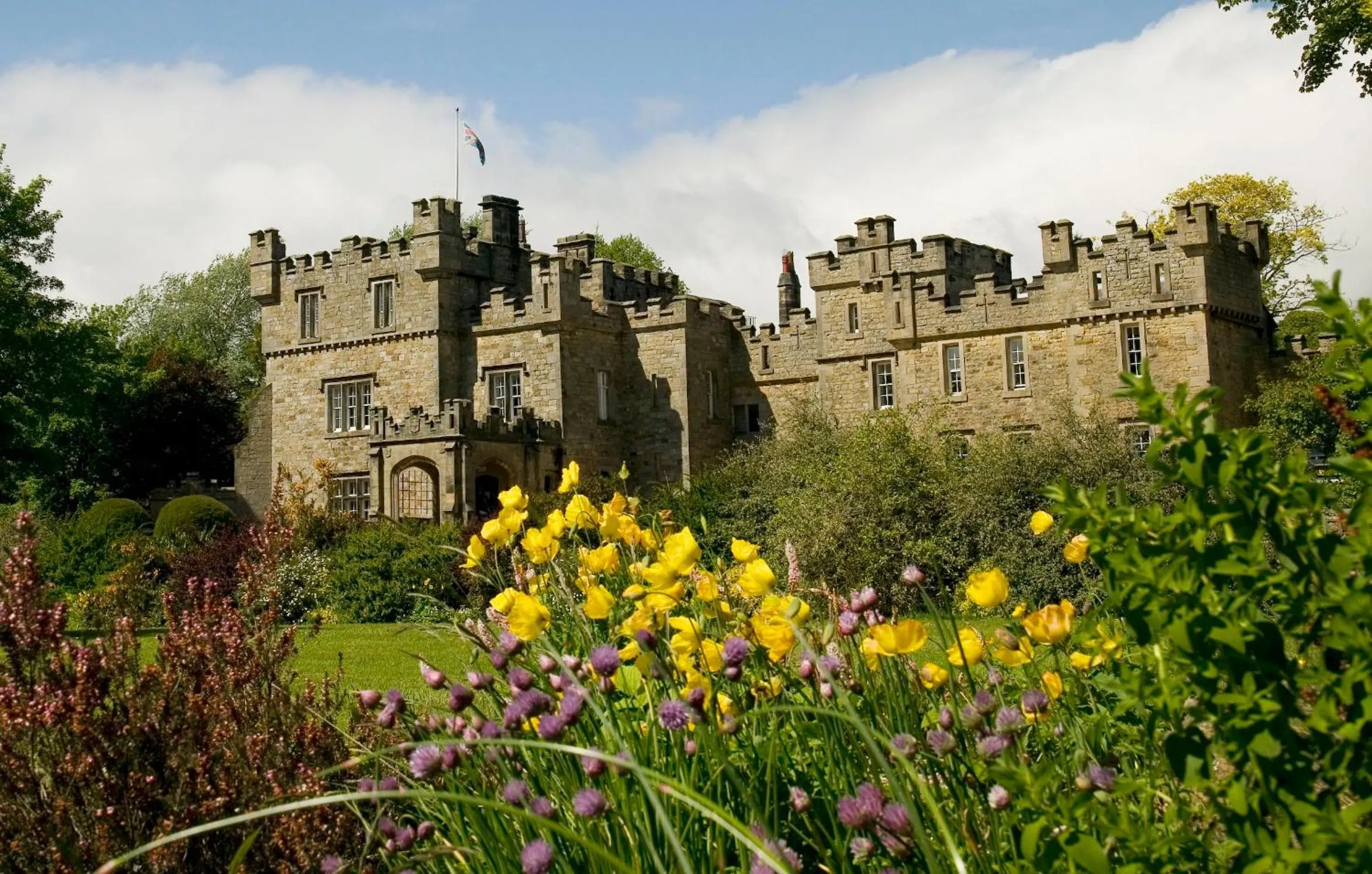 Garden view in Otterburn Castle