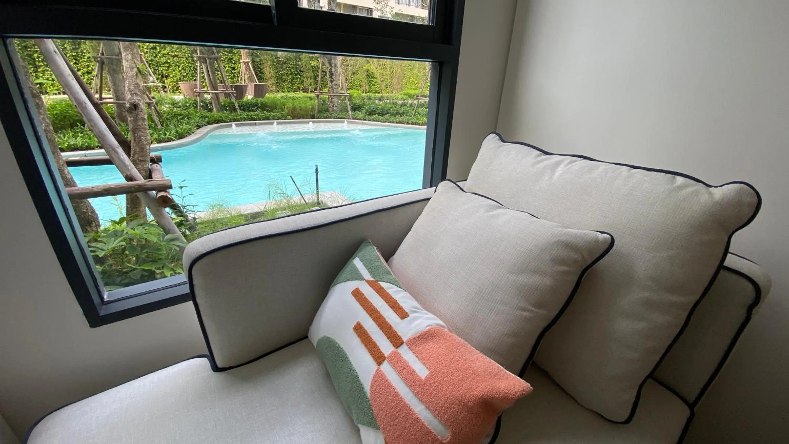 Living room in La Casita pool access condo HuaHin