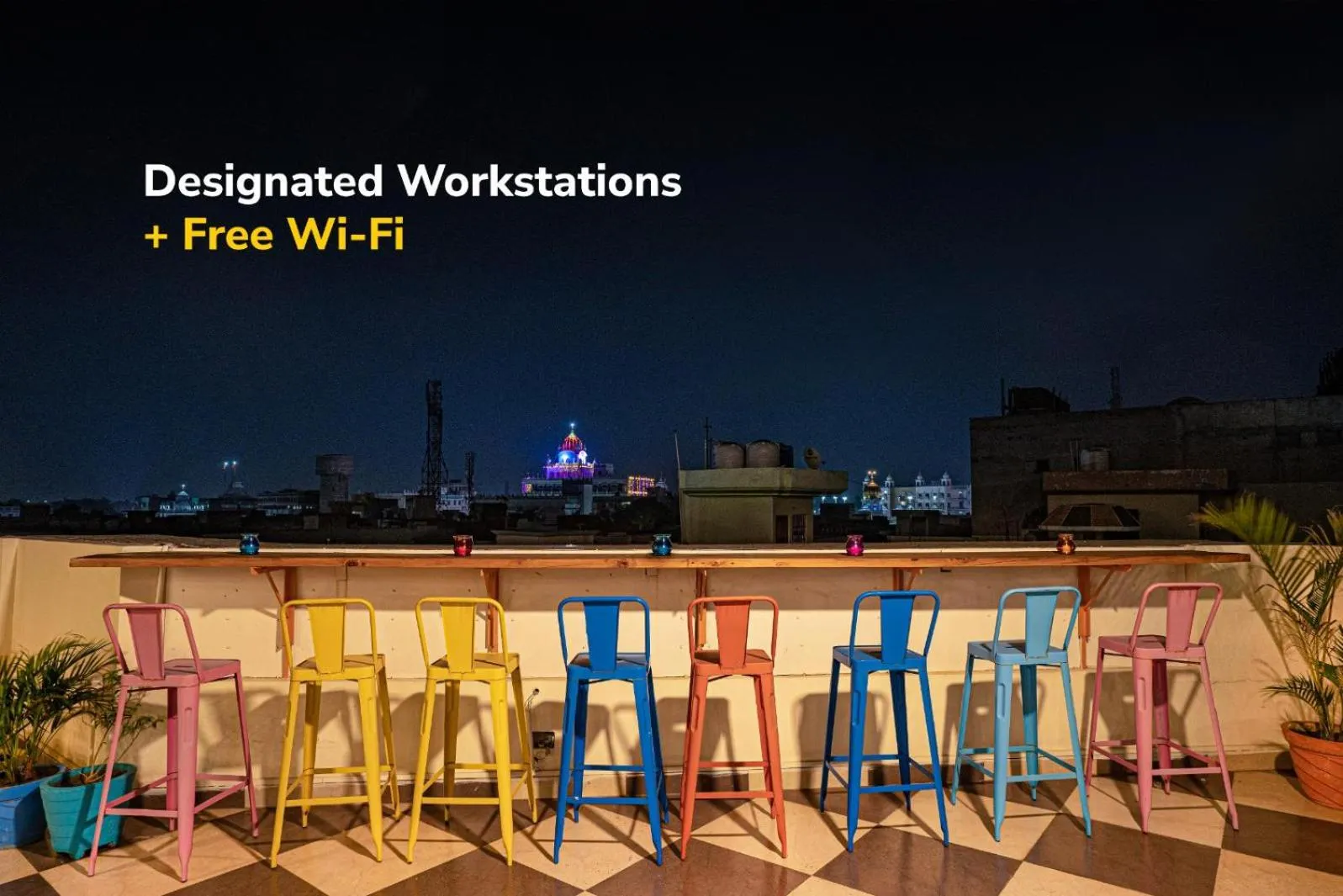 Seating area in goSTOPS Amritsar, Chatiwind Gate