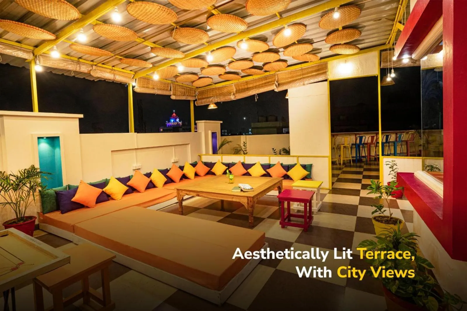 Seating area in goSTOPS Amritsar, Chatiwind Gate