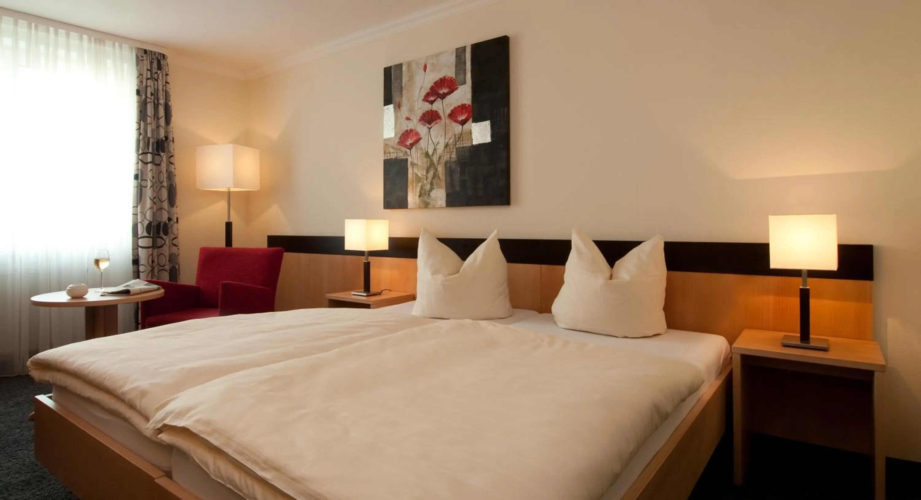 Photo of the whole room, Bed in Hotel Restaurant Pollmanns