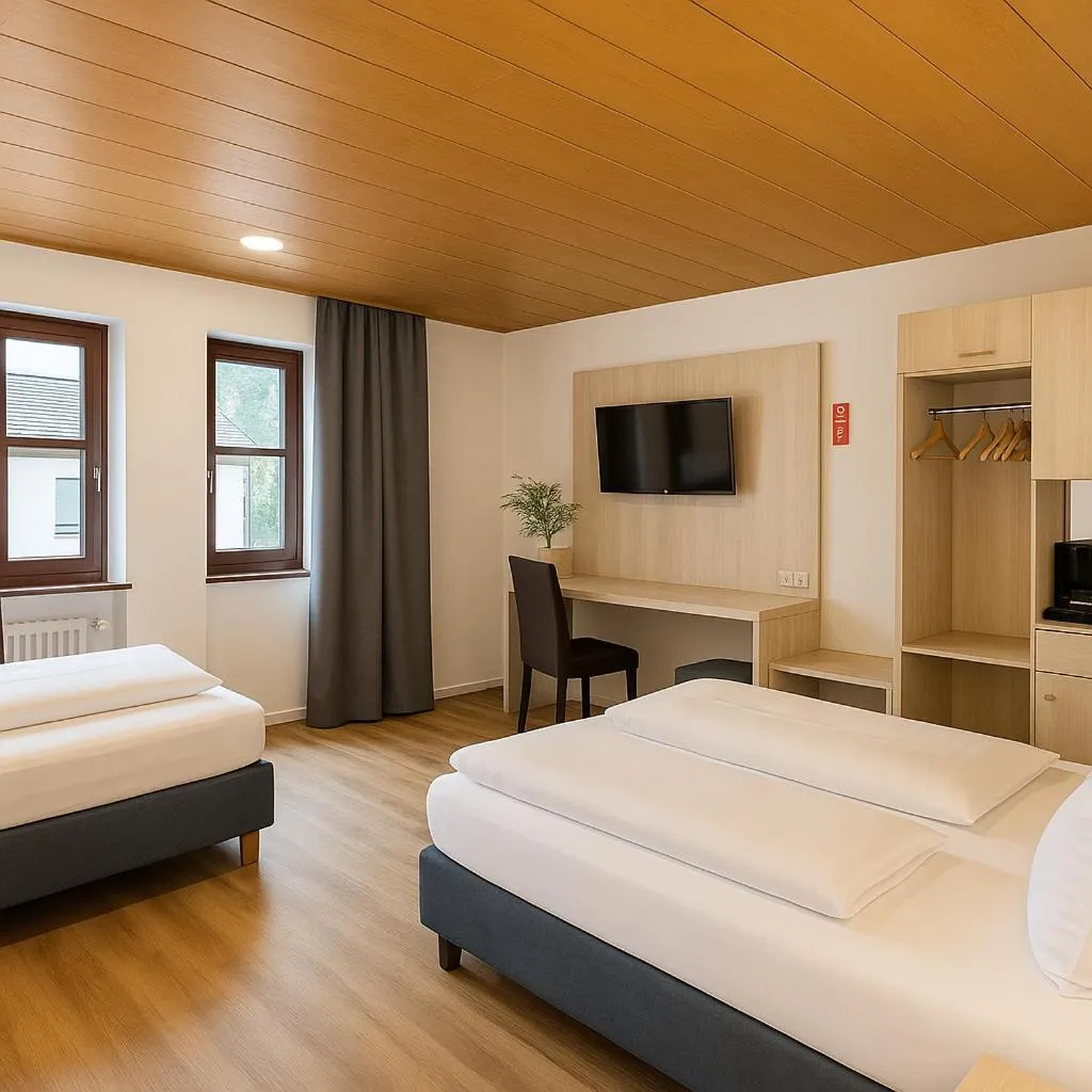 Bed in Hotel Daucher