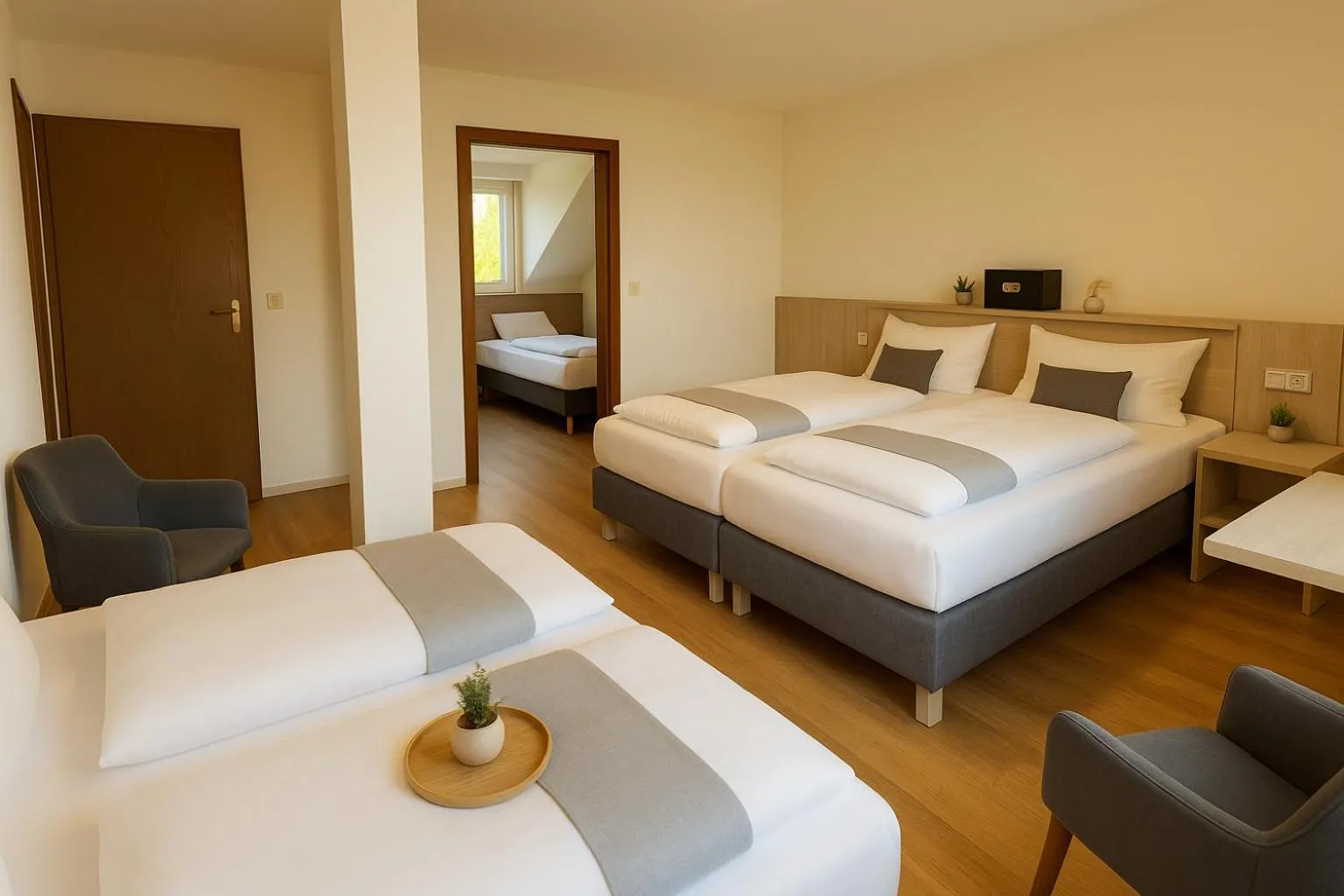 Bed in Hotel Daucher