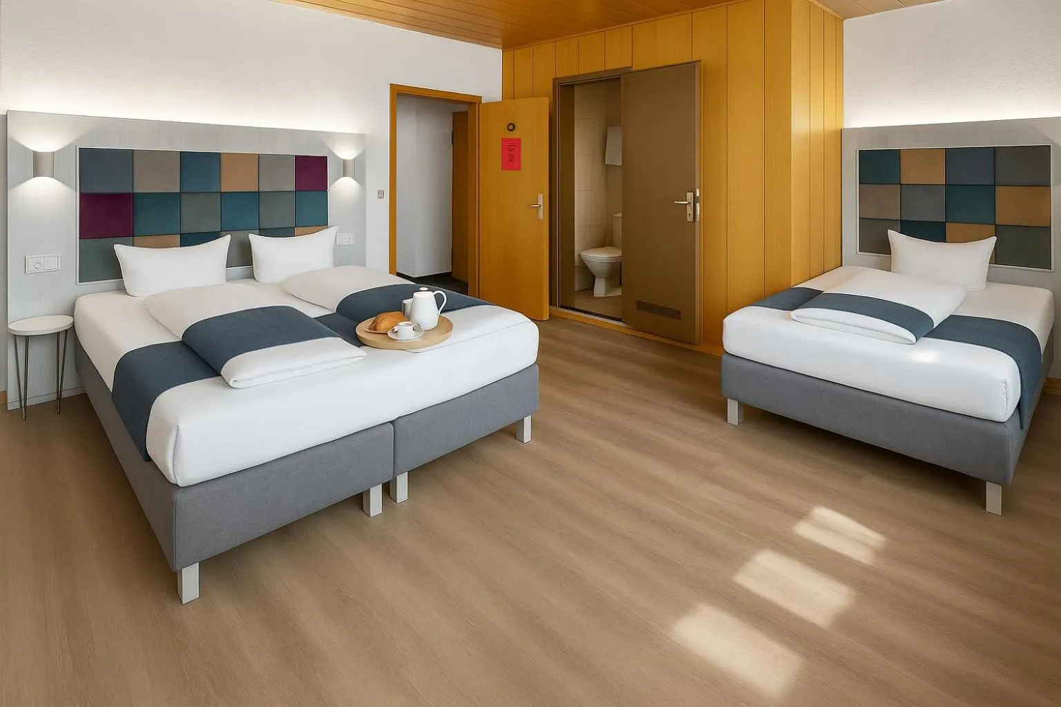 Toilet, Bed in Hotel Daucher