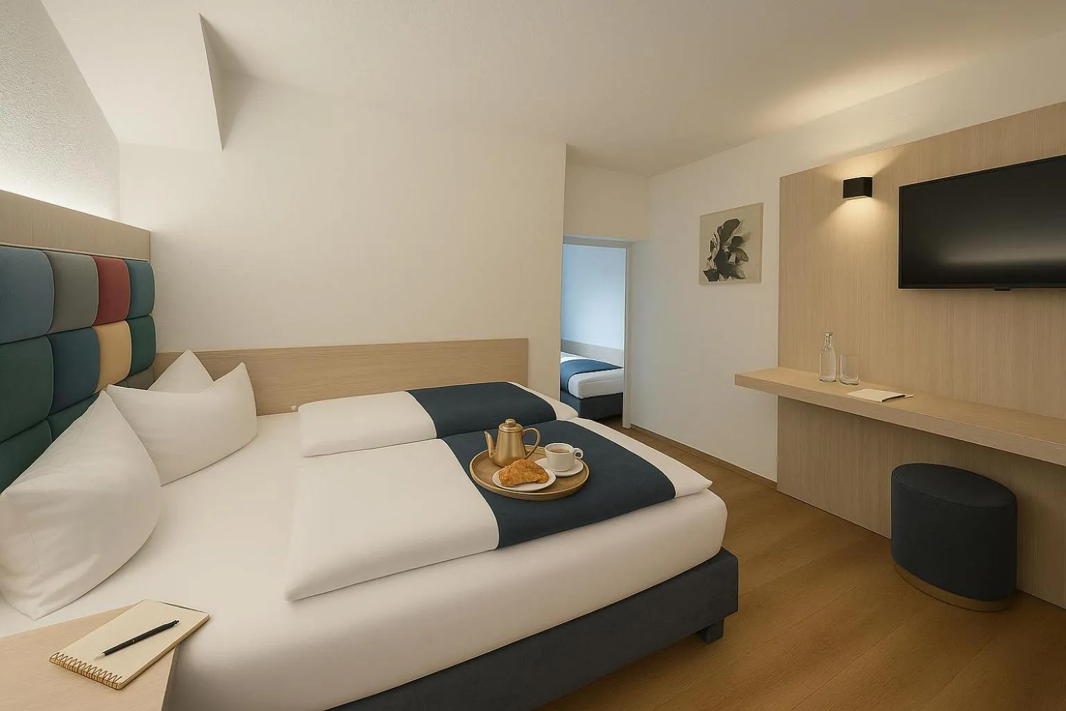 Bed in Hotel Daucher