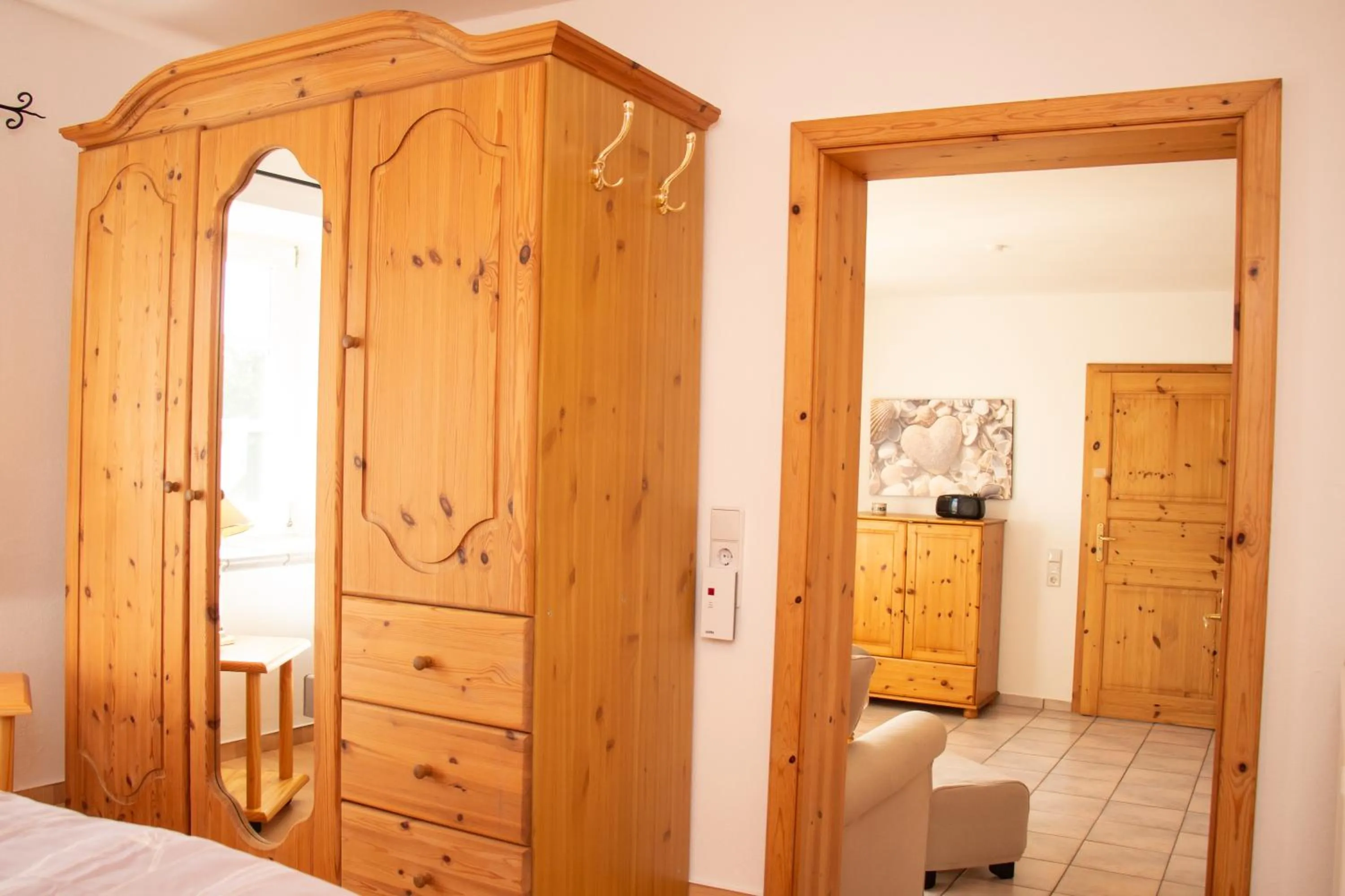 Living room, Bed in Reet und Meer Beckerwitz