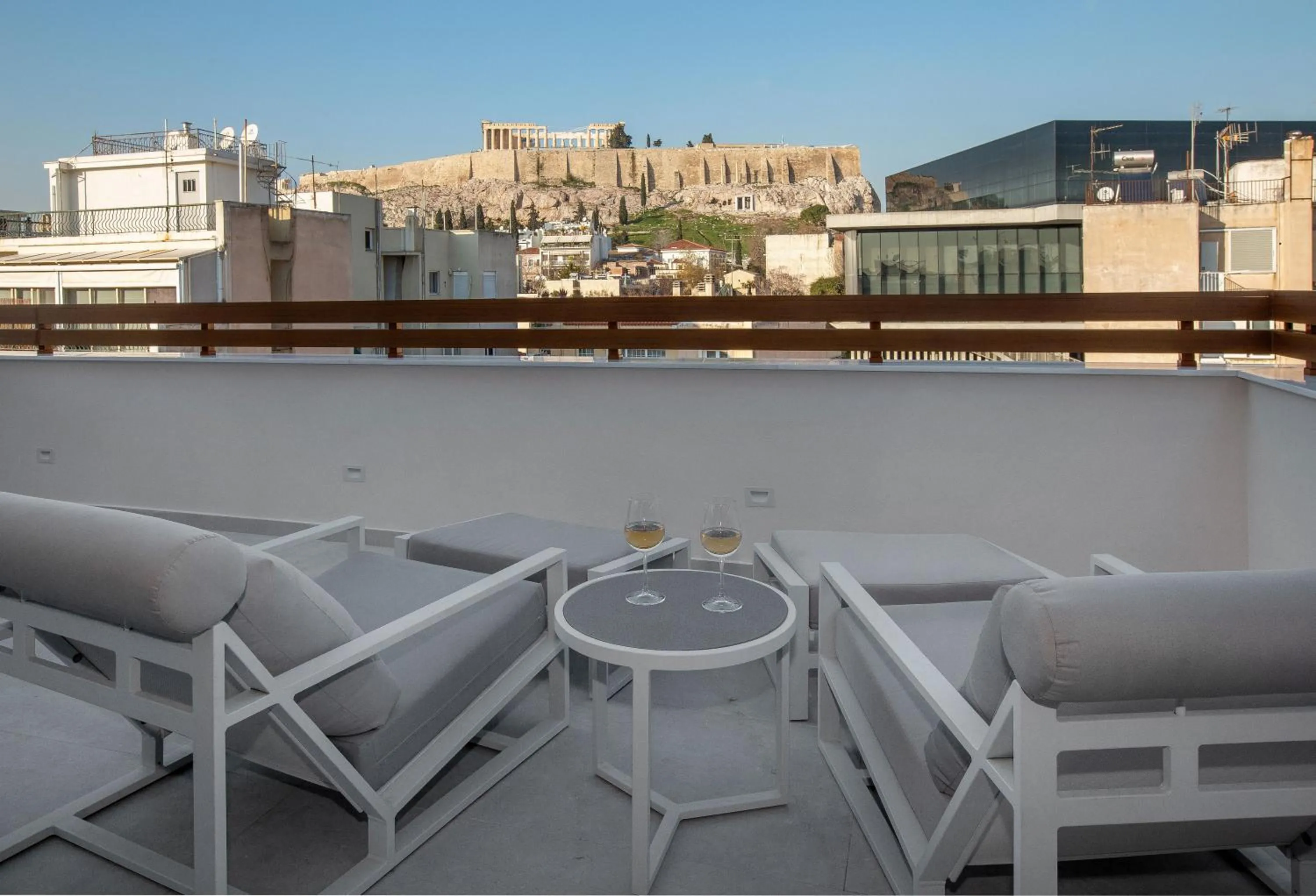 Balcony/Terrace in Acropolis Golden Suites by GHH
