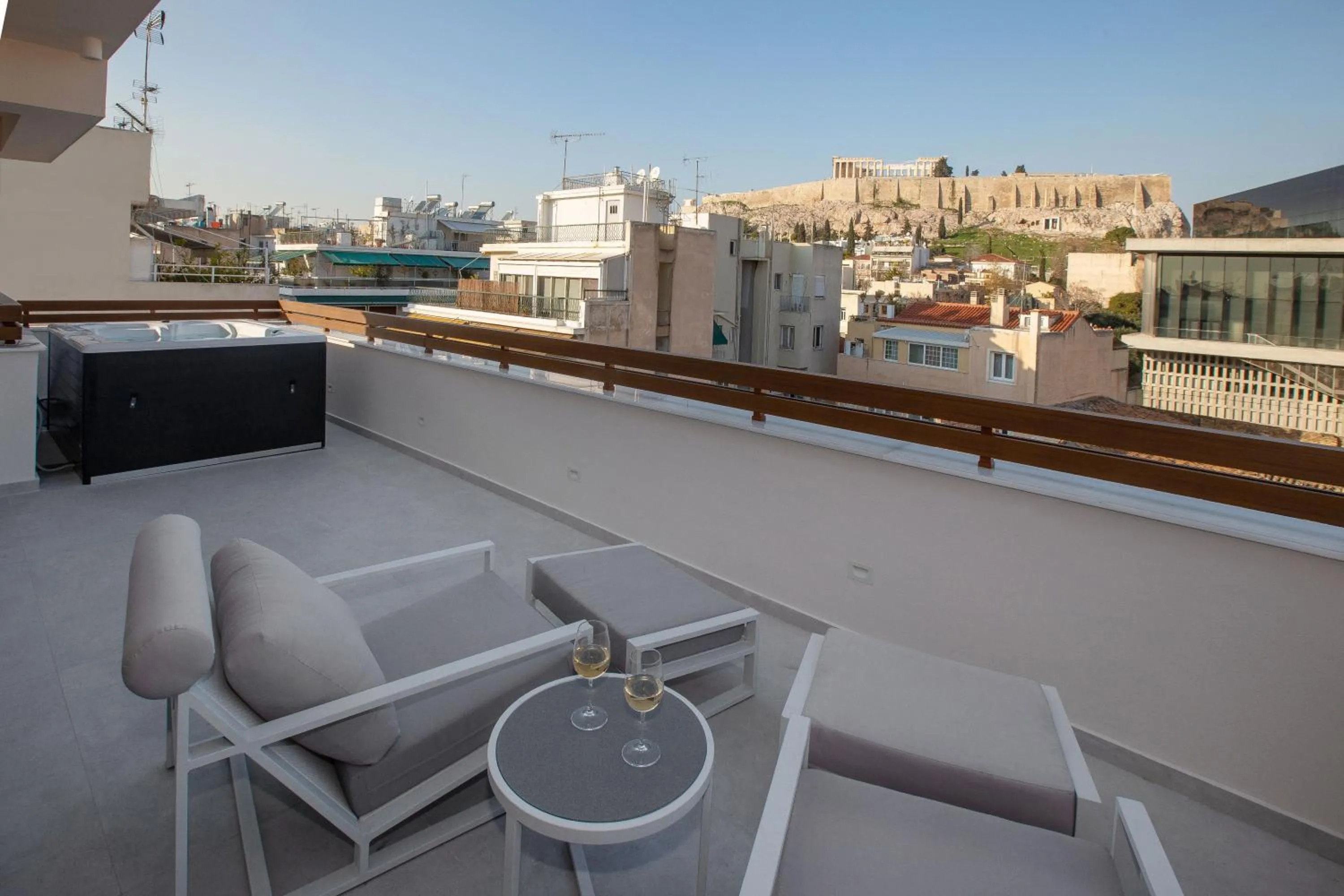 Balcony/Terrace in Acropolis Golden Suites by GHH