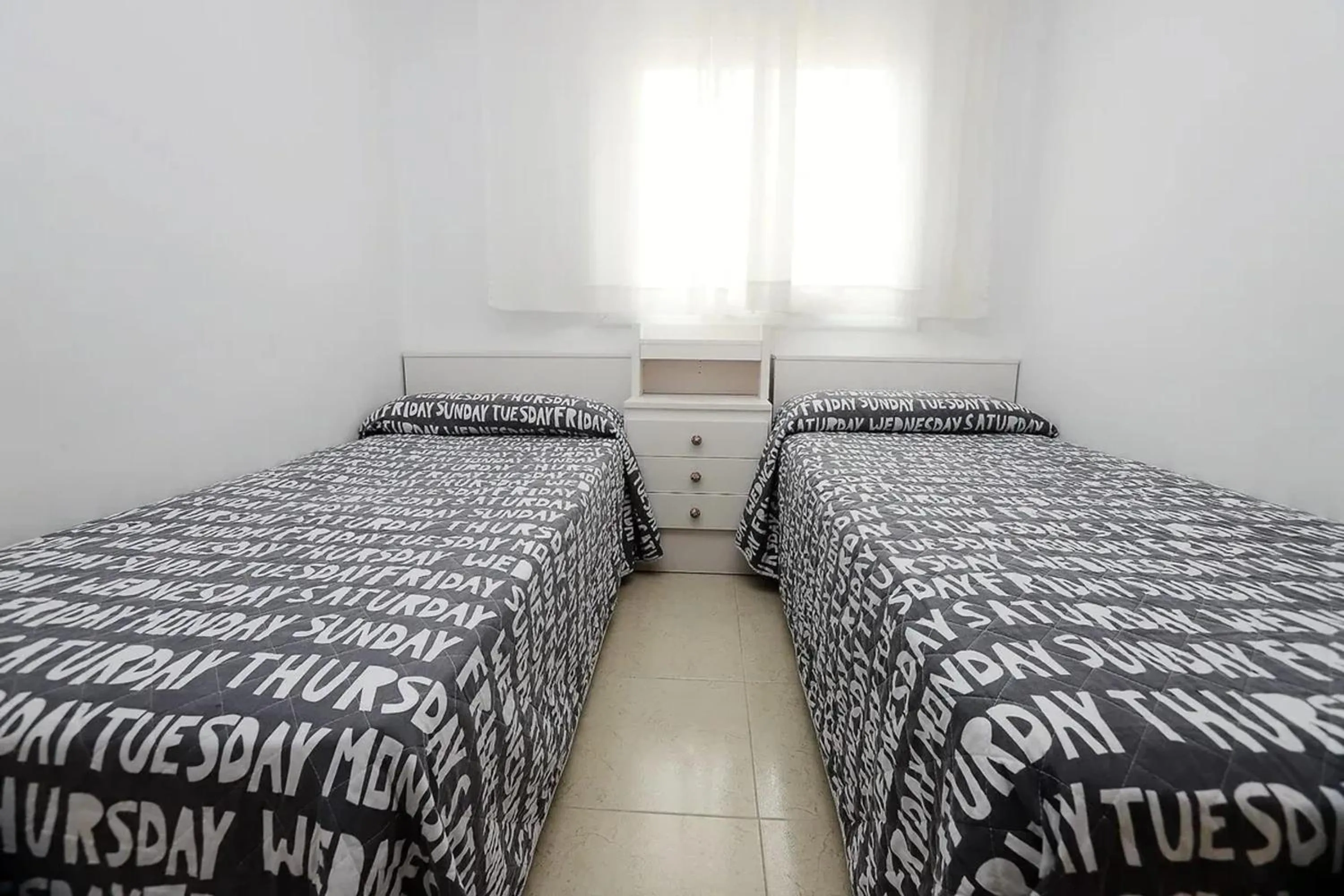 Bed in Modern apartment in Calafell with sea and mountain view