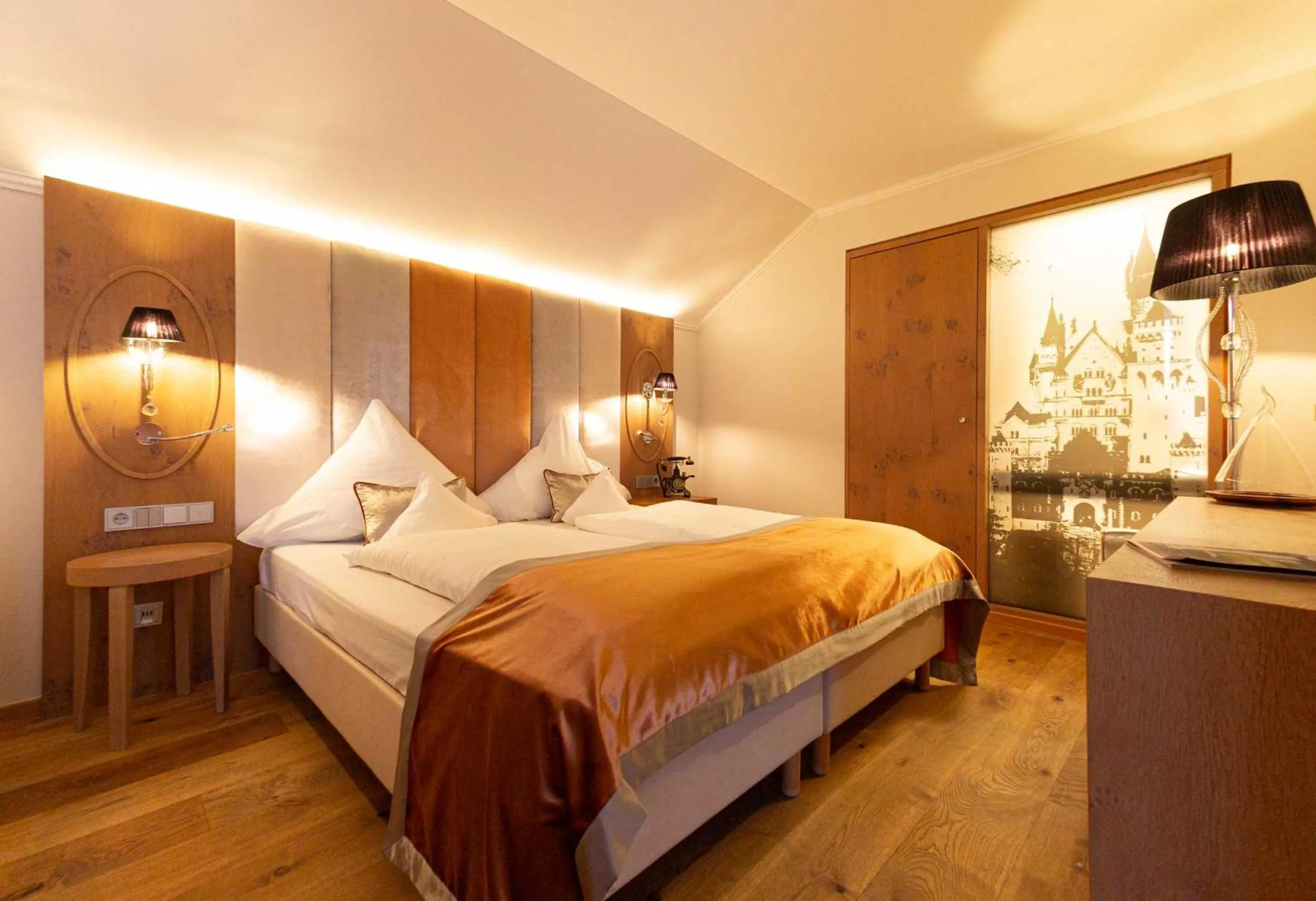 Bed in Hotel Das Rübezahl