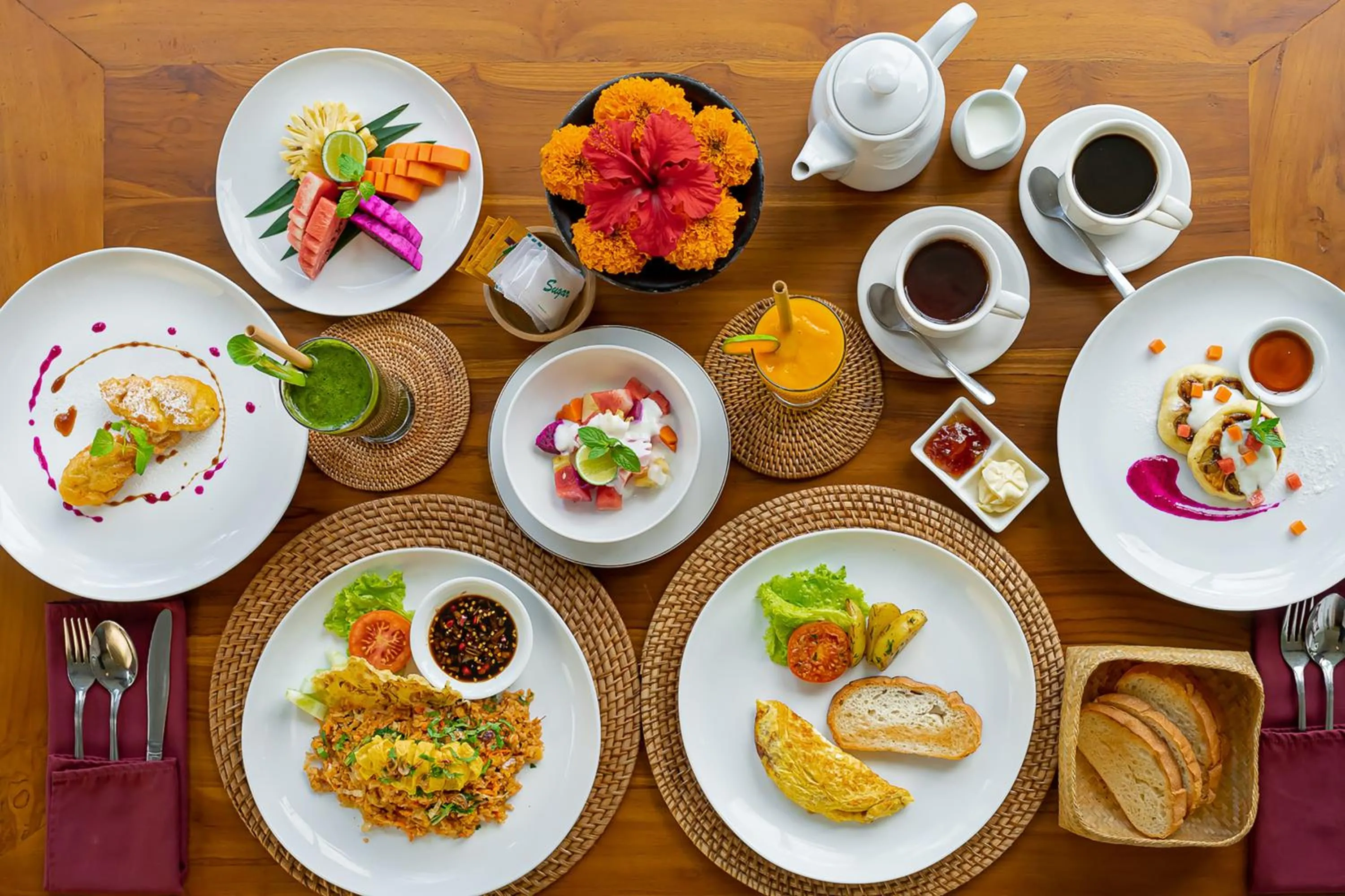 Continental breakfast in KERAMAN SUITE UBUD