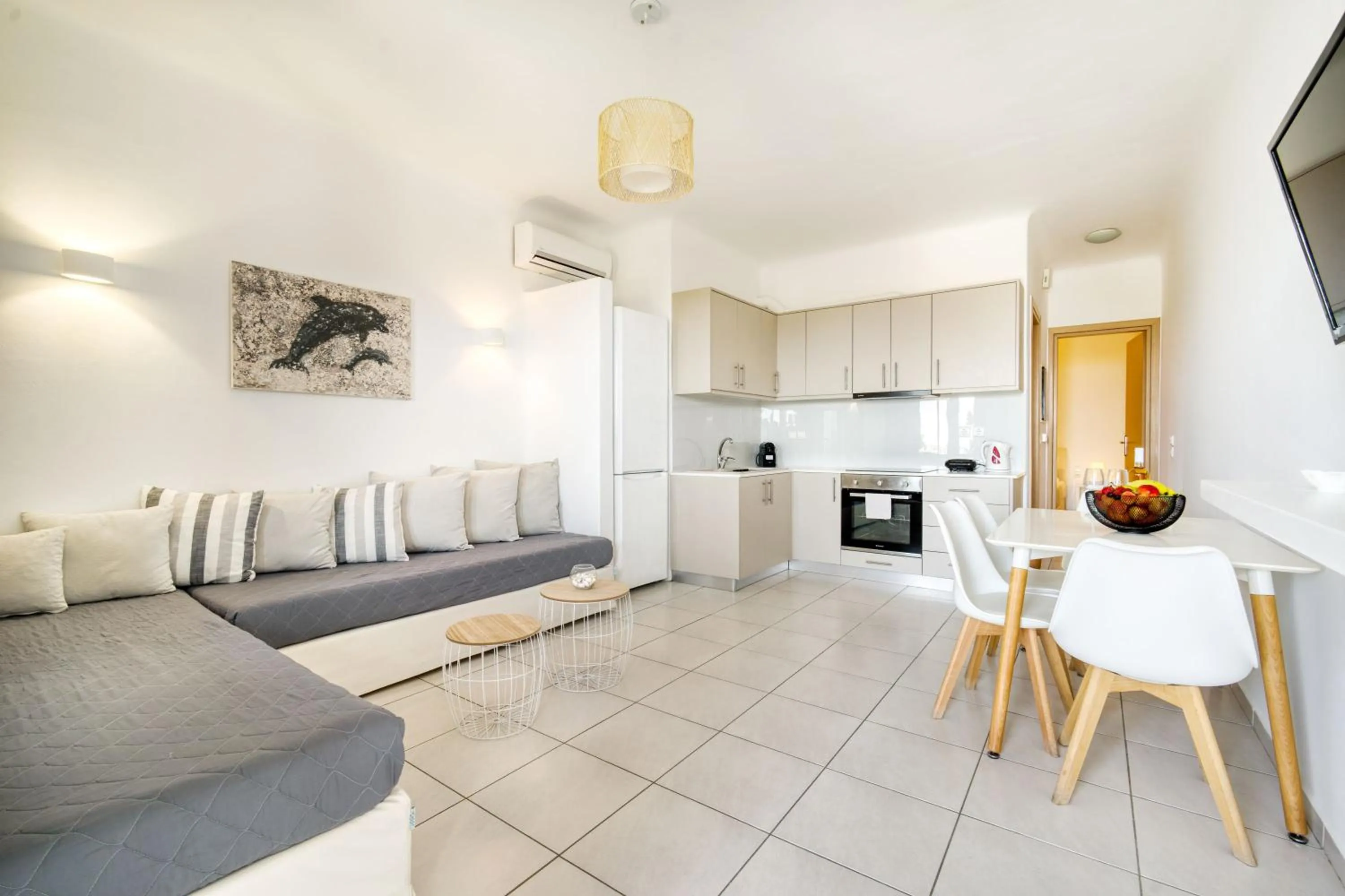 Living room in Overview Mykonos Apartments