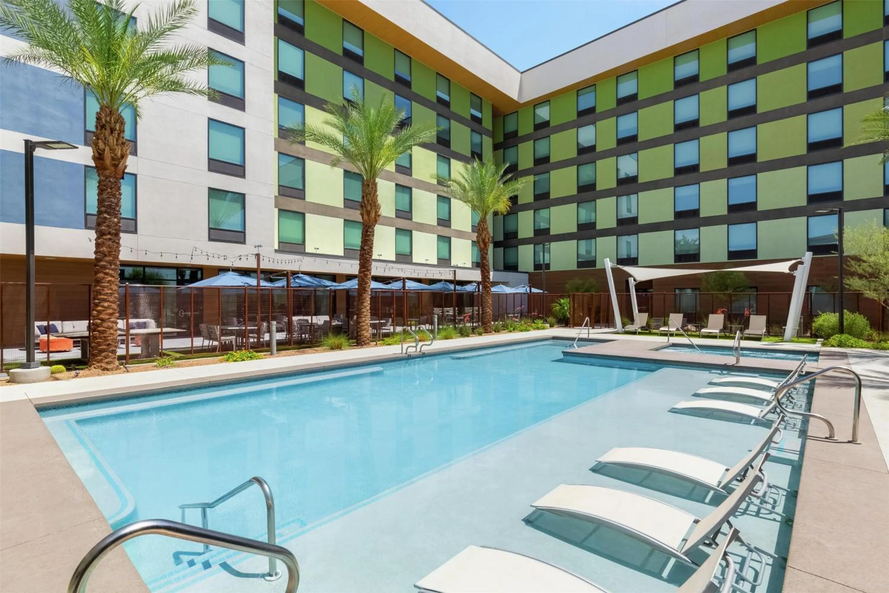 Pool view in Home2 Suites by Hilton Las Vegas Convention Center - No Resort Fee