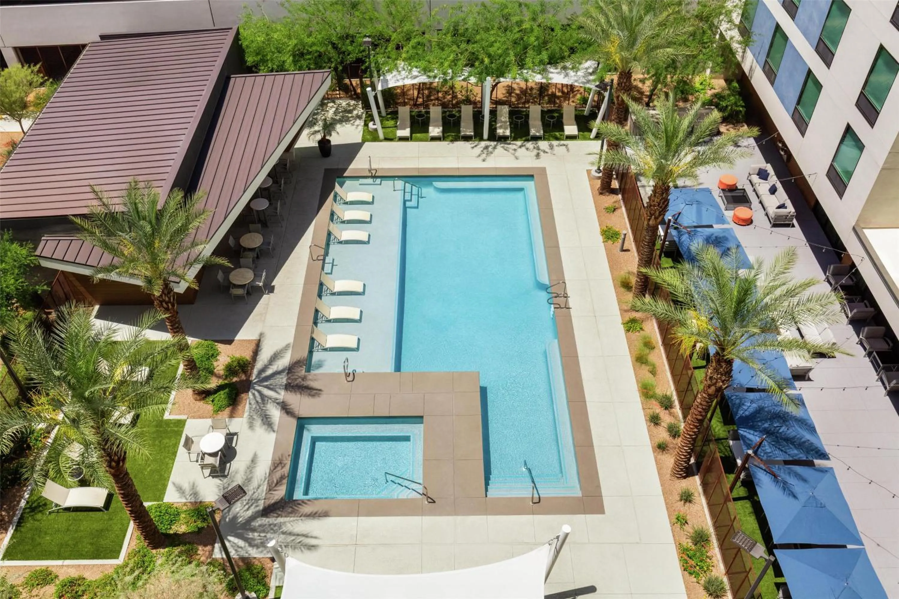 Pool view in Home2 Suites by Hilton Las Vegas Convention Center - No Resort Fee