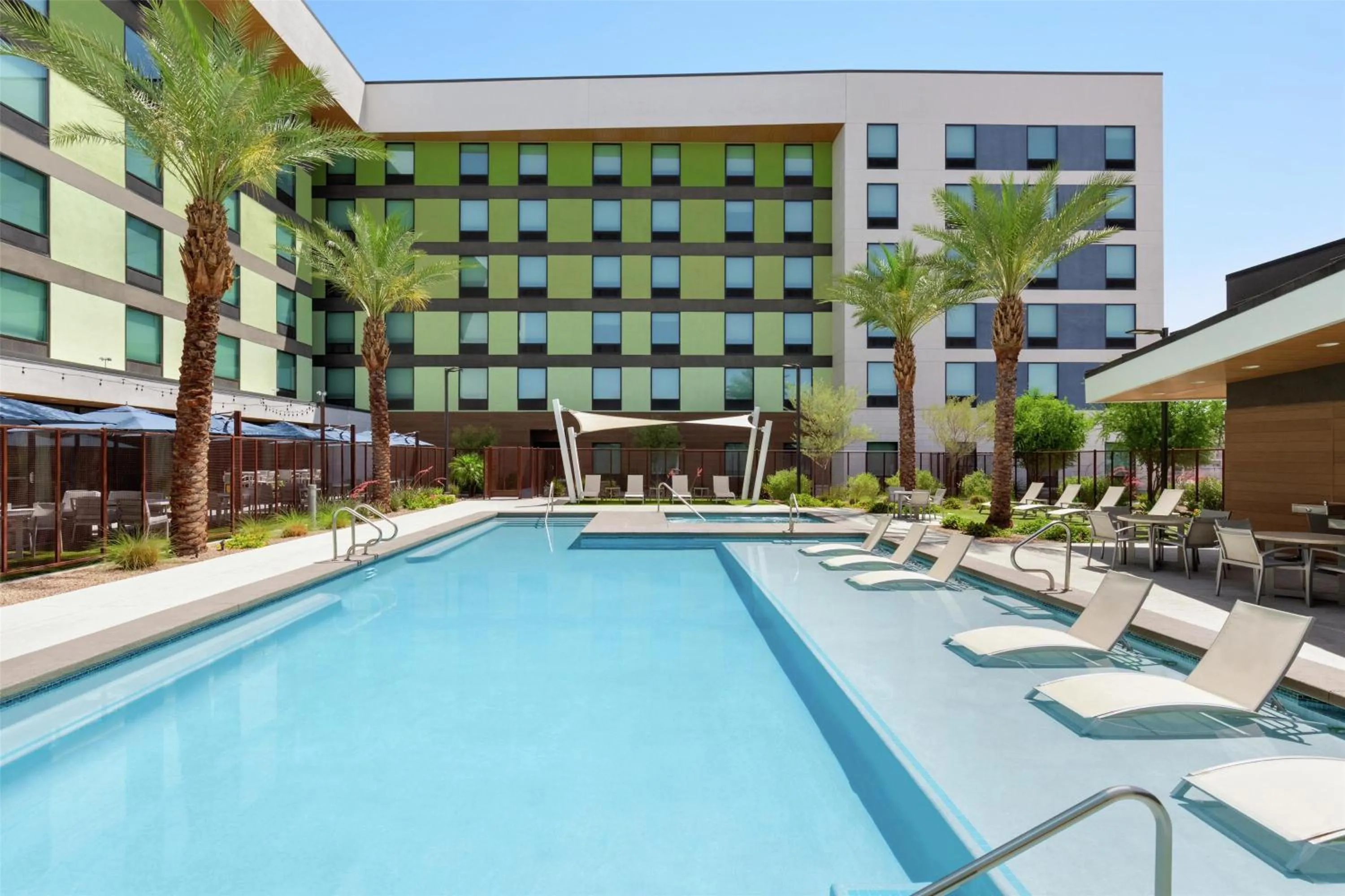 Pool view in Home2 Suites by Hilton Las Vegas Convention Center - No Resort Fee