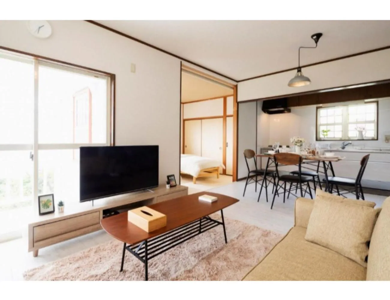 Living room in ANJIN Stay Awaji - Resort villa with ocean view & BBQ - Self Check-In Only