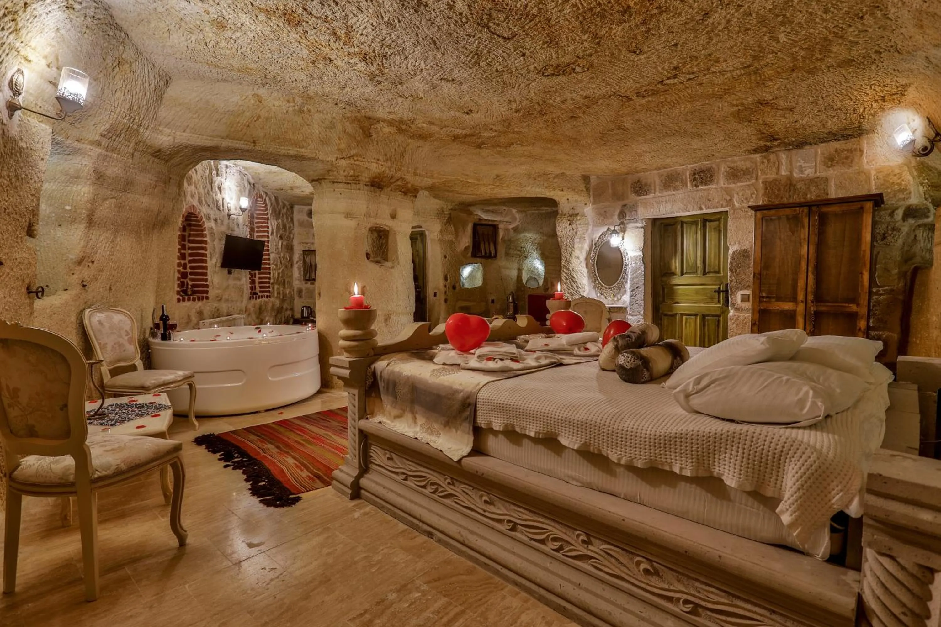 Bed in Casia Cave Suites