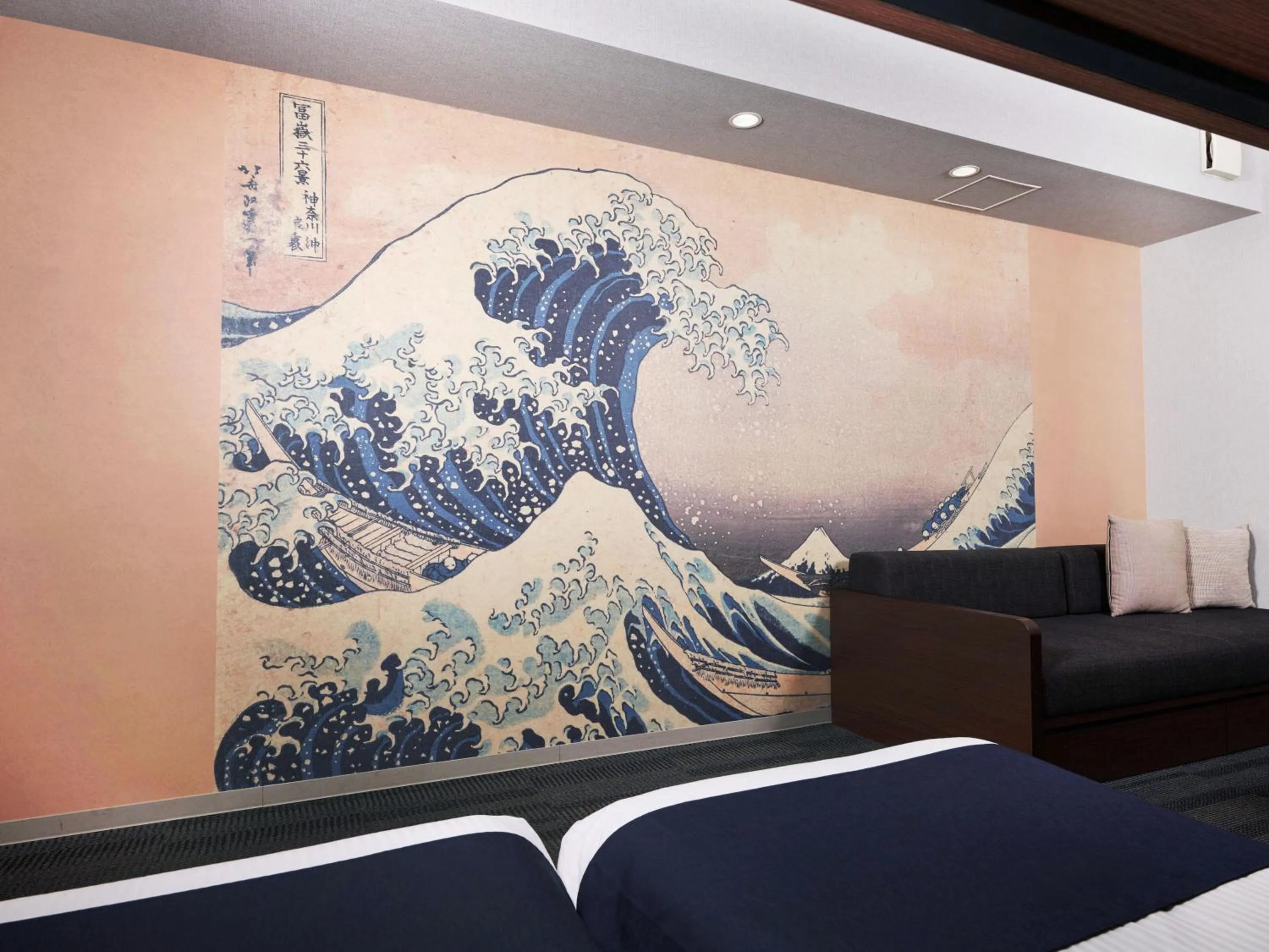 Living room, Bed in MONday Apart Ueno Shinokachimachi