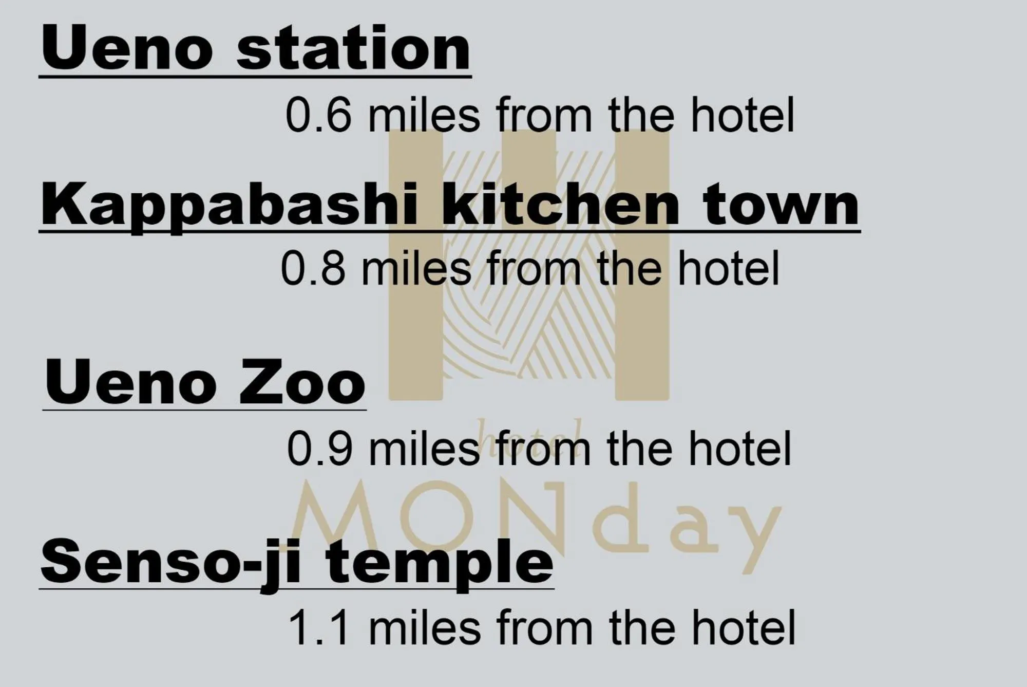 Nearby landmark in MONday Apart Ueno Shinokachimachi