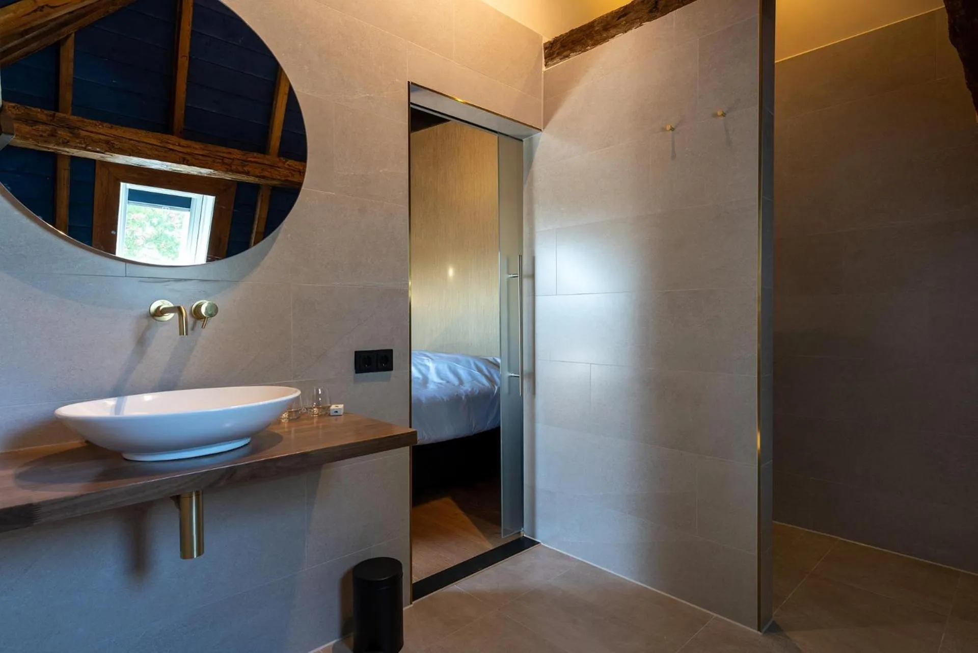 Bathroom, Bed in Boutique hotel Lytel Blue