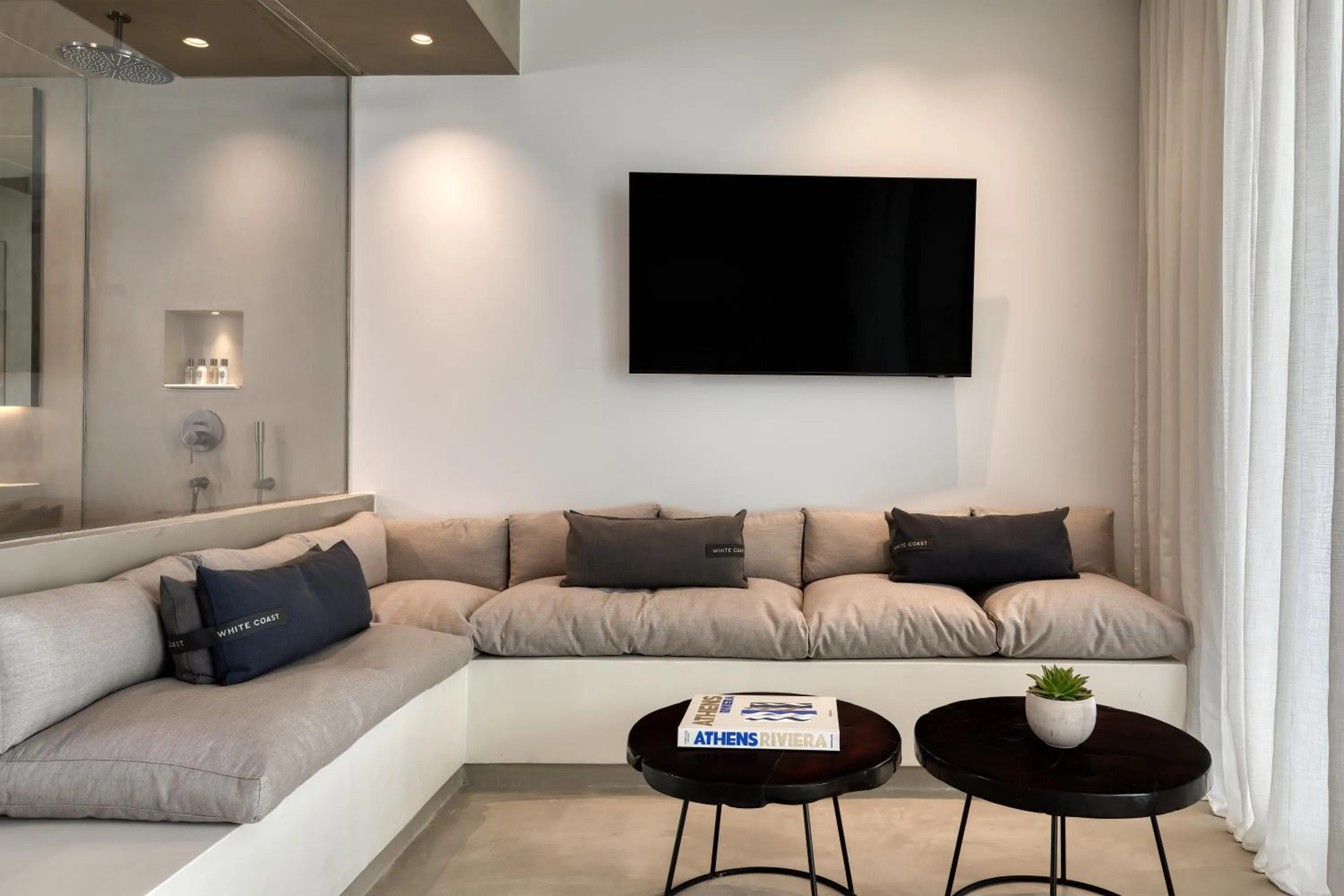 Seating area in Domes White Coast Milos, Adults Only