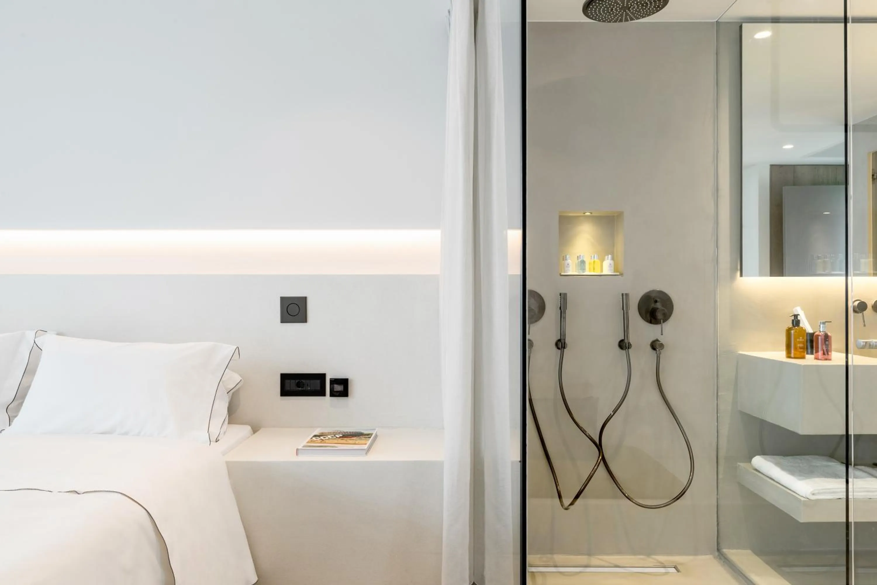 Shower, Bed in Domes White Coast Milos, Adults Only