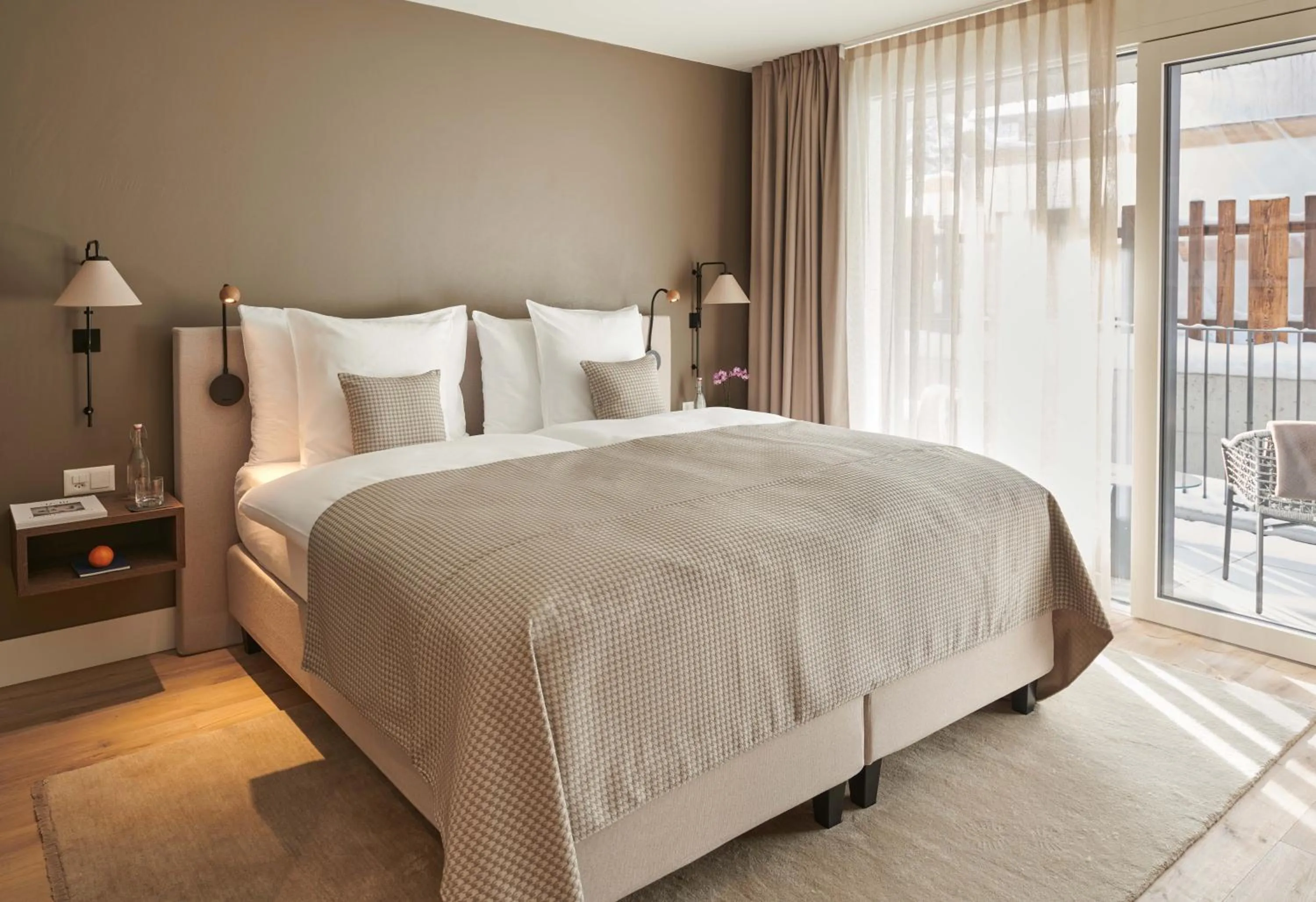 Bed in SCHLOSS Zermatt - CBD & Adaptogenic Spa and Sport Hotel