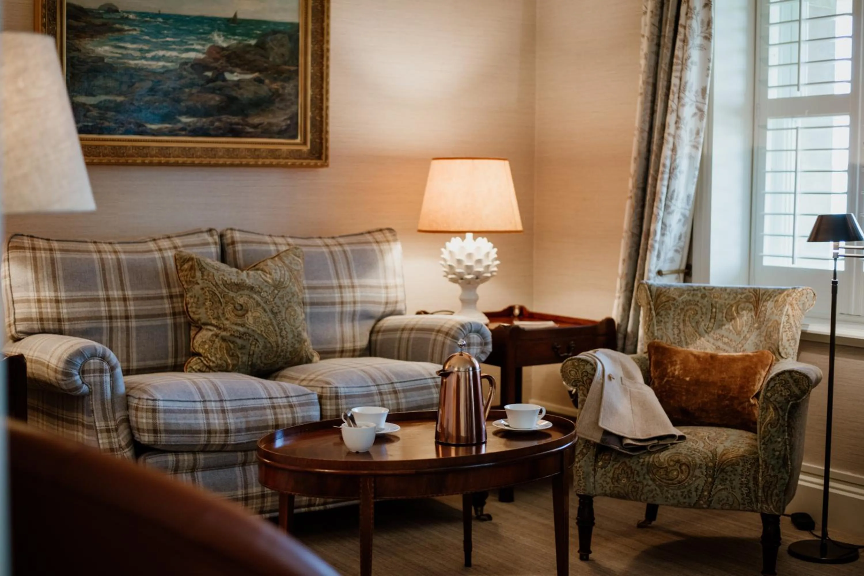 Living room in Links House at Royal Dornoch