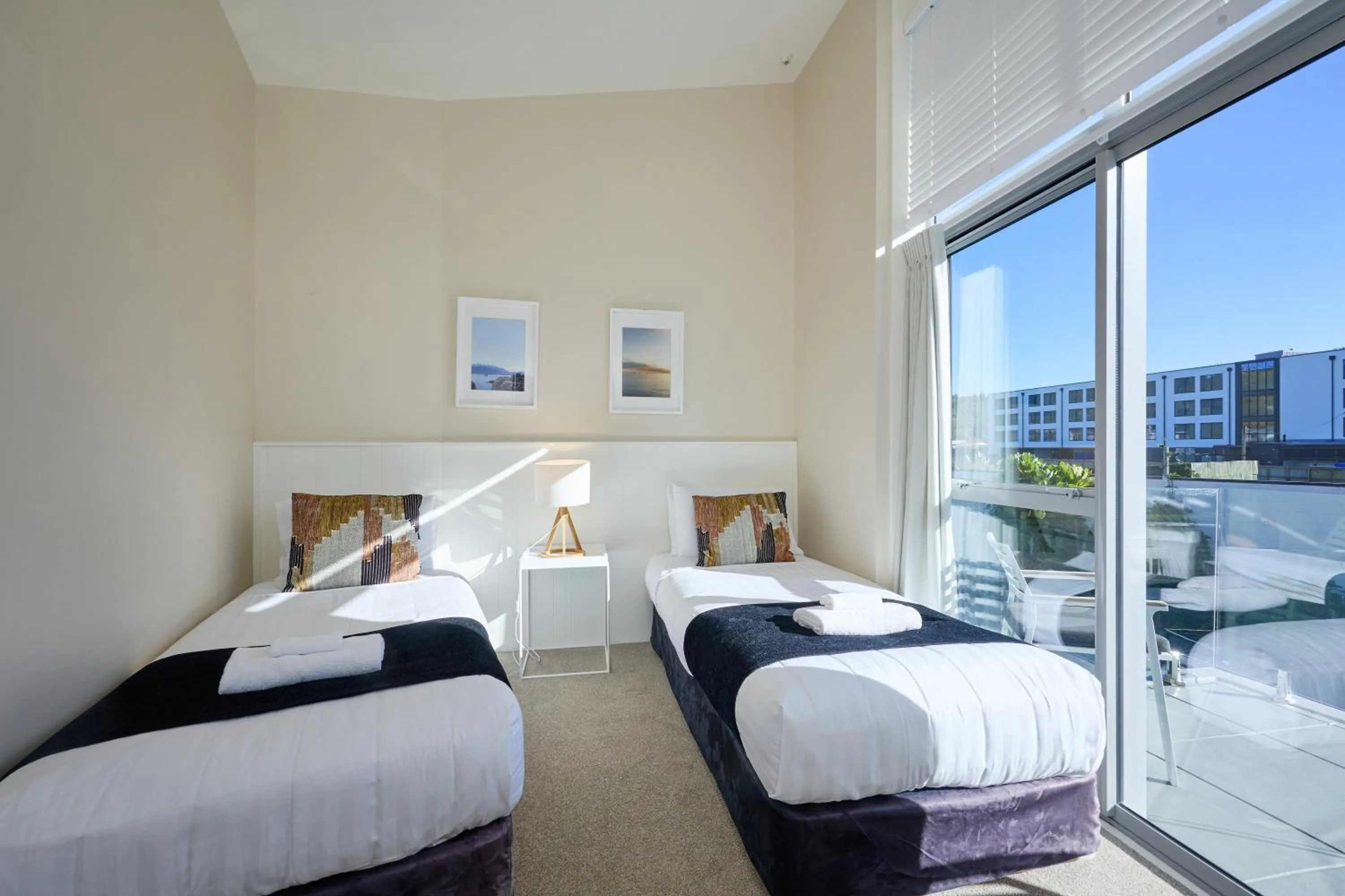 Bed in Kaikoura Waterfront Apartments