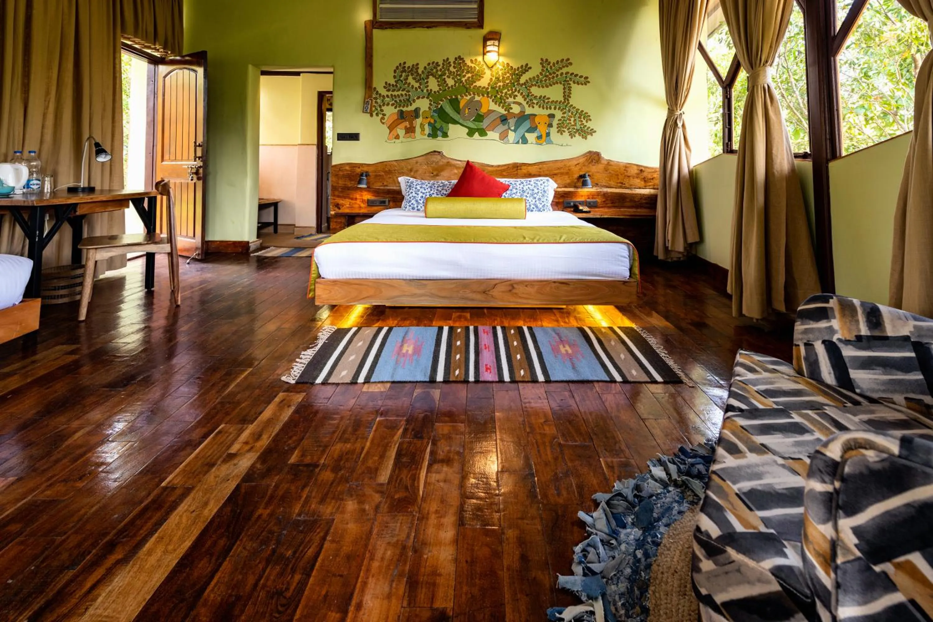 Bed in Kanha Jungle Camp