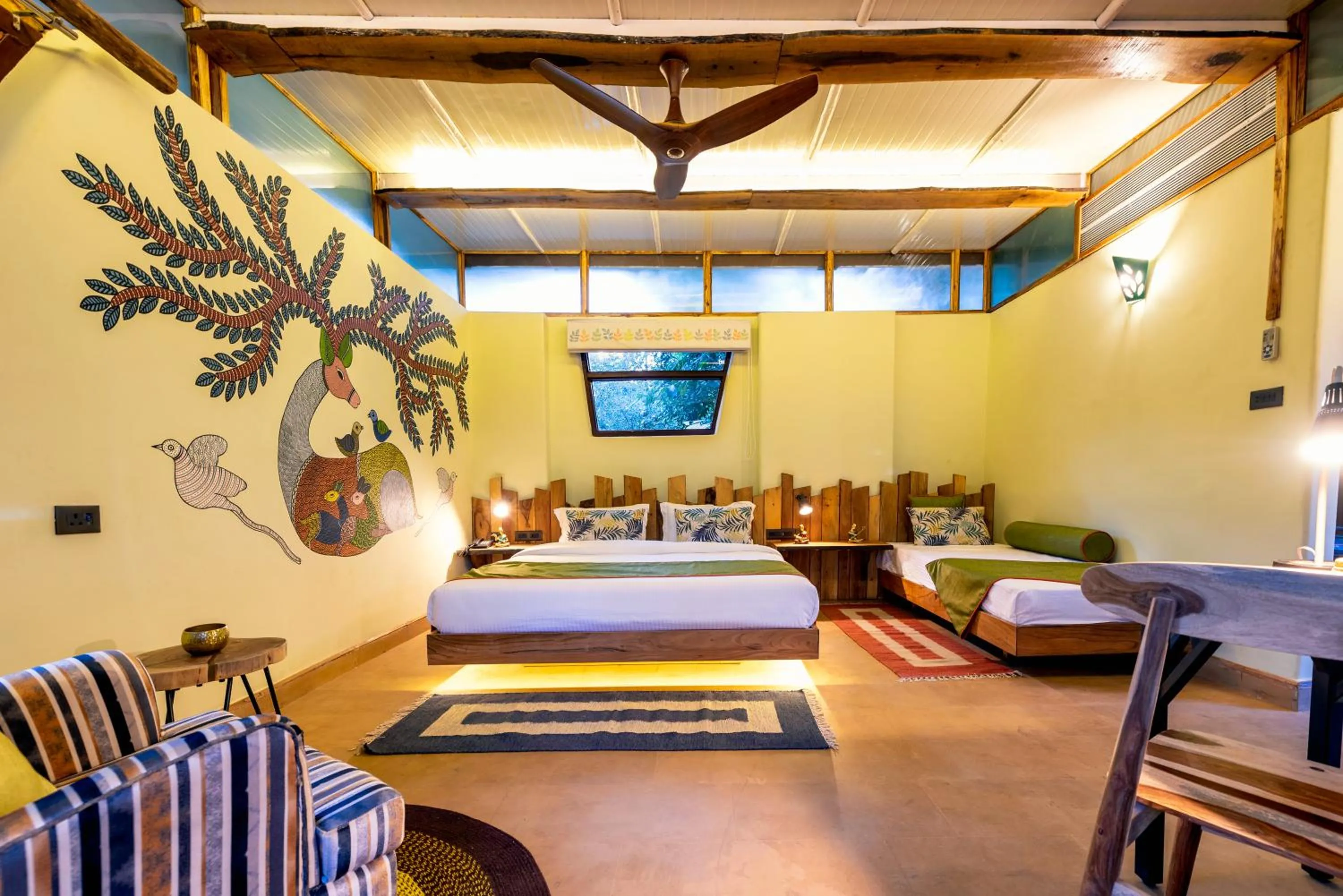 Bed in Kanha Jungle Camp