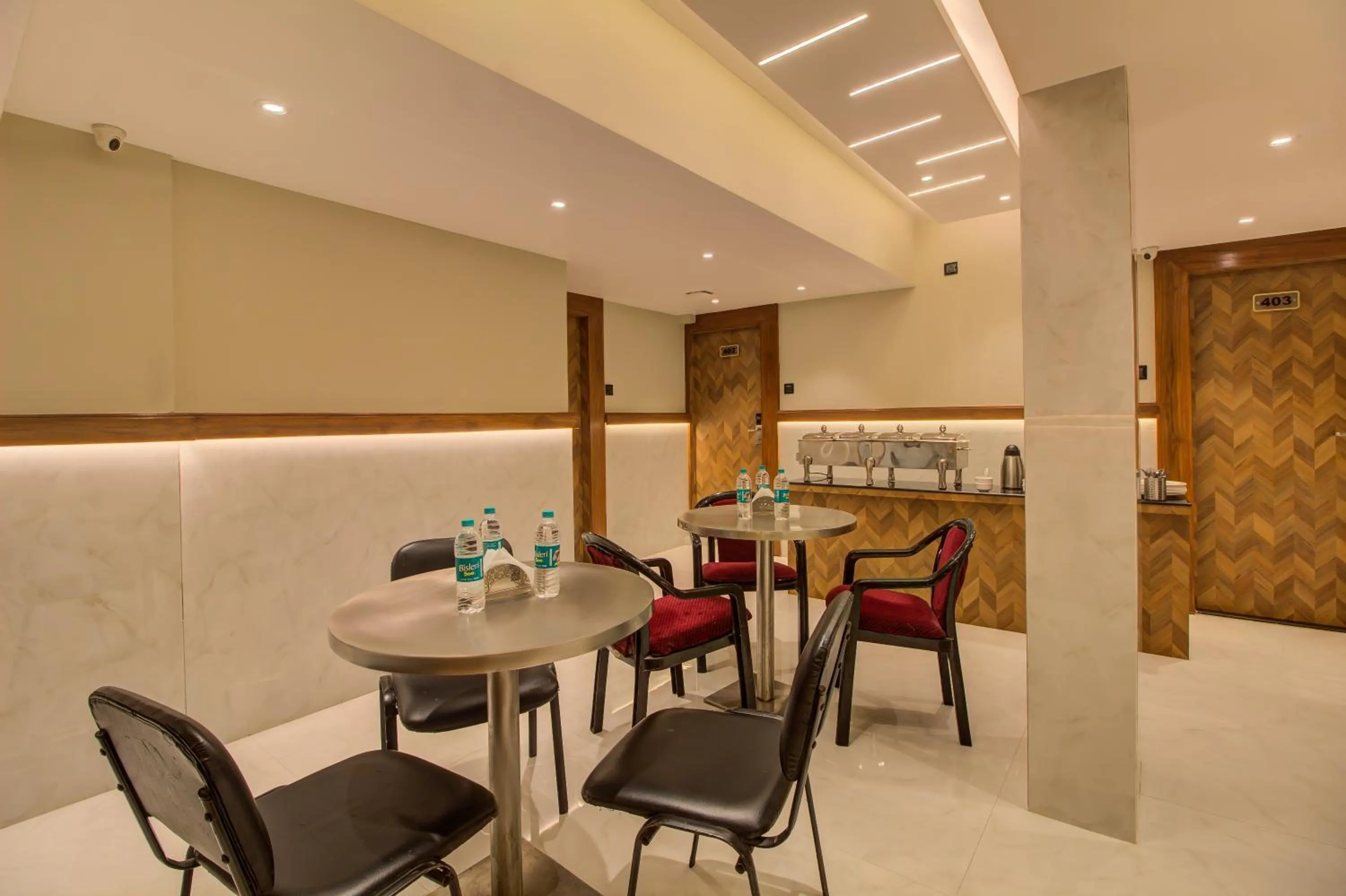 Dining area in Hotel Malad Inn opposite Malad Railway Station