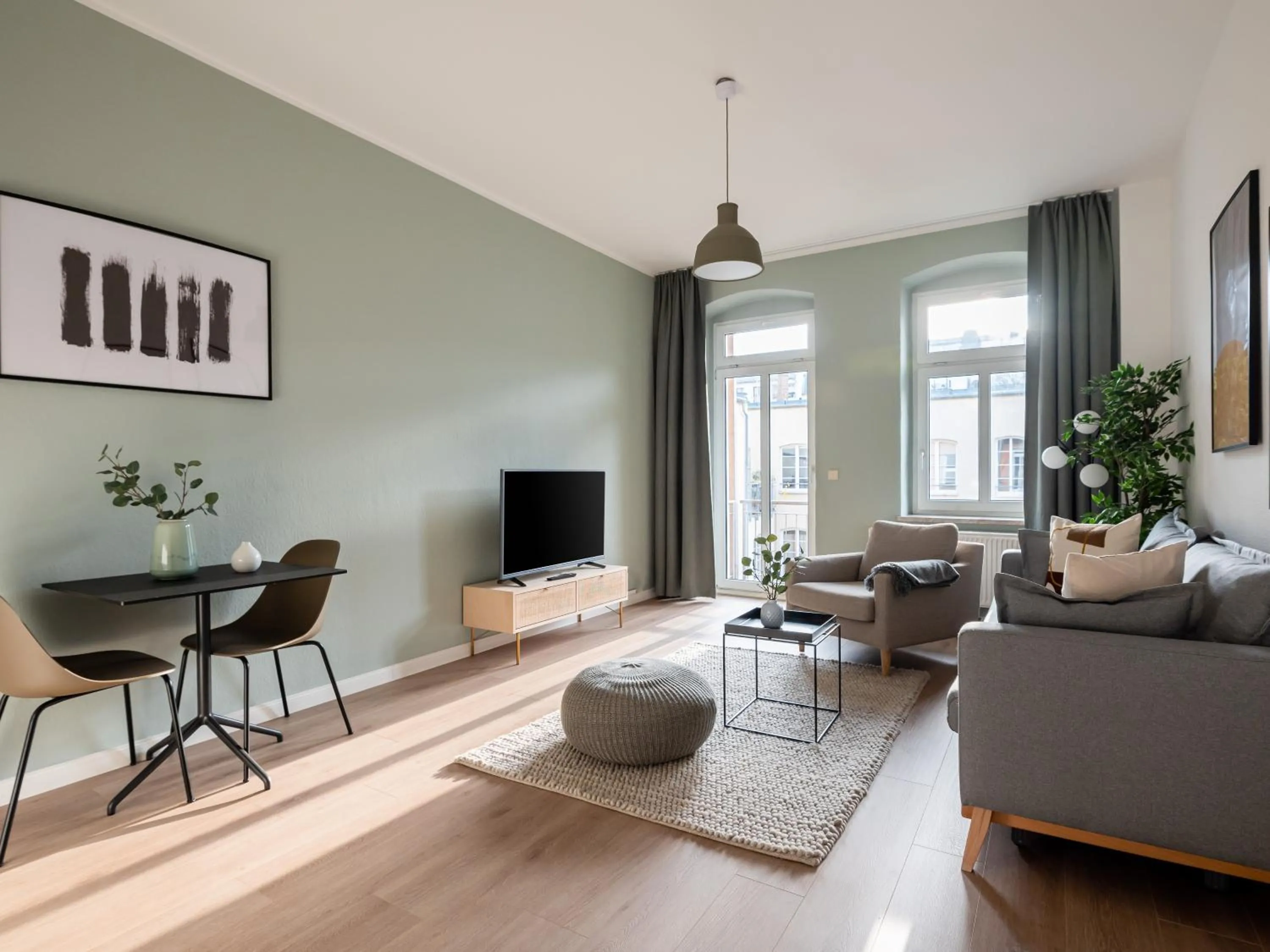 Living room in Limehome Dresden Jordanstraße